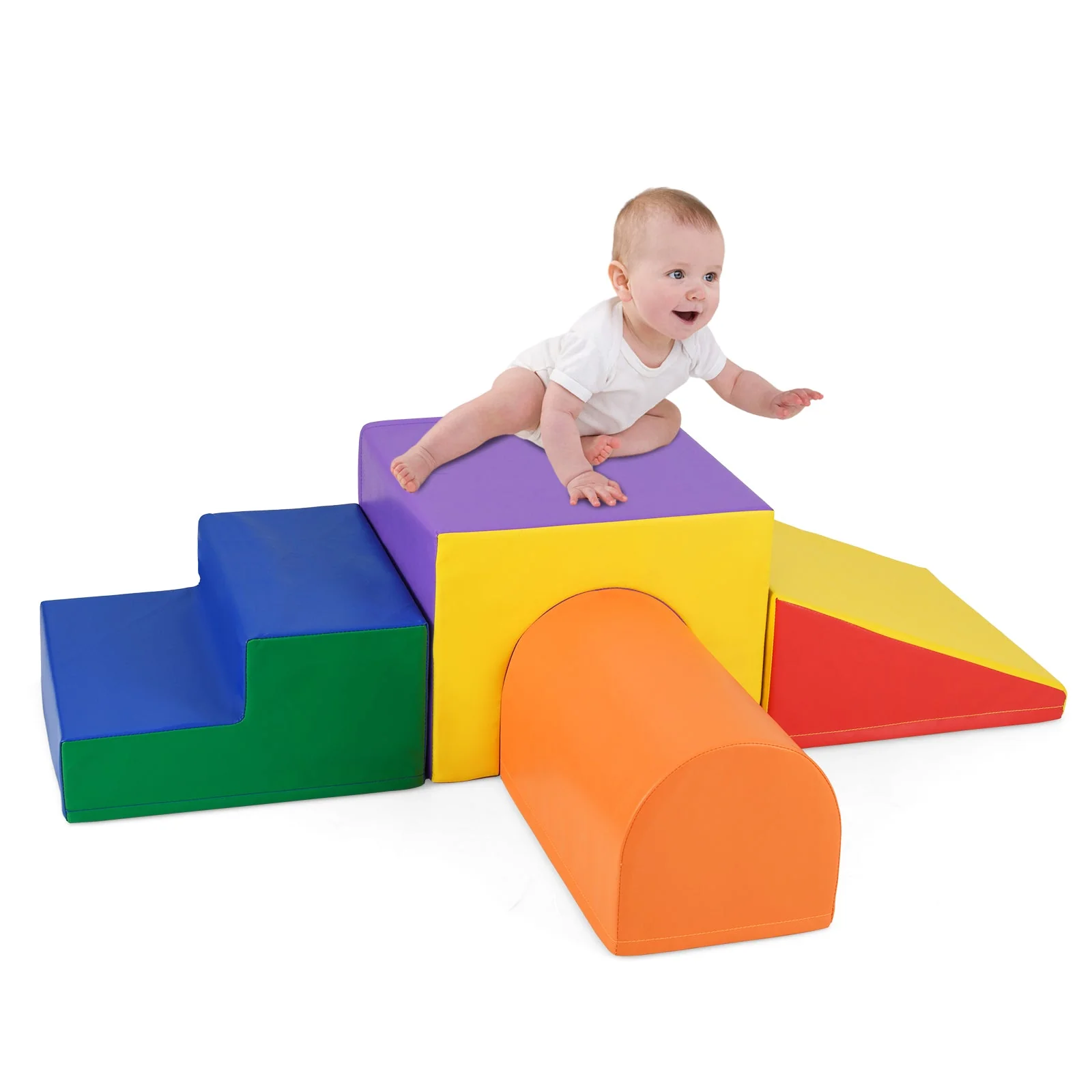 Climb and Crawl Foam Block Play Set for Infant Baby-Orange - Image 3
