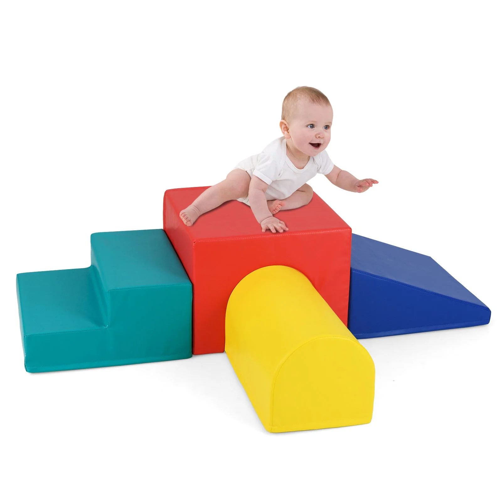 Climb and Crawl Foam Block Play Set for Infant Baby-Red - Image 4