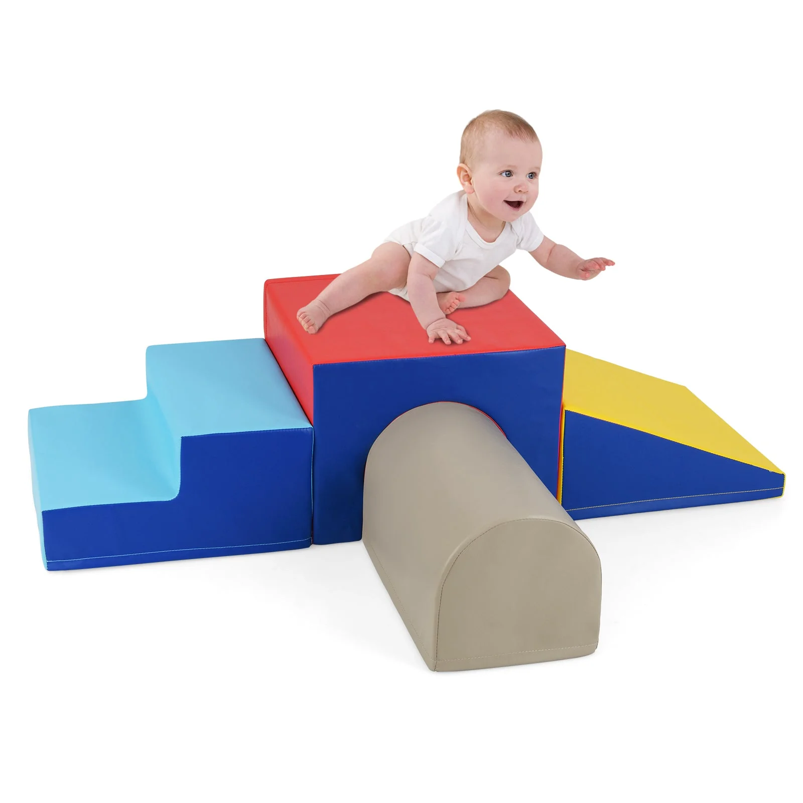 Climb and Crawl Foam Block Play Set for Infant Baby-Yellow - Image 4