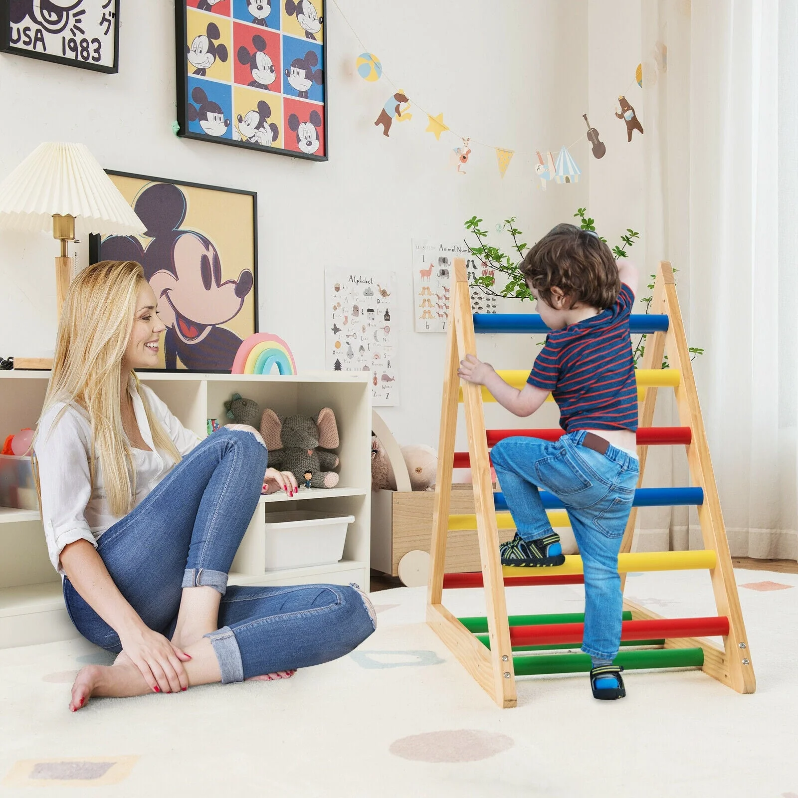 Climbing Triangle Ladder with 3 Levels for Kids-Multicolor - Image 7
