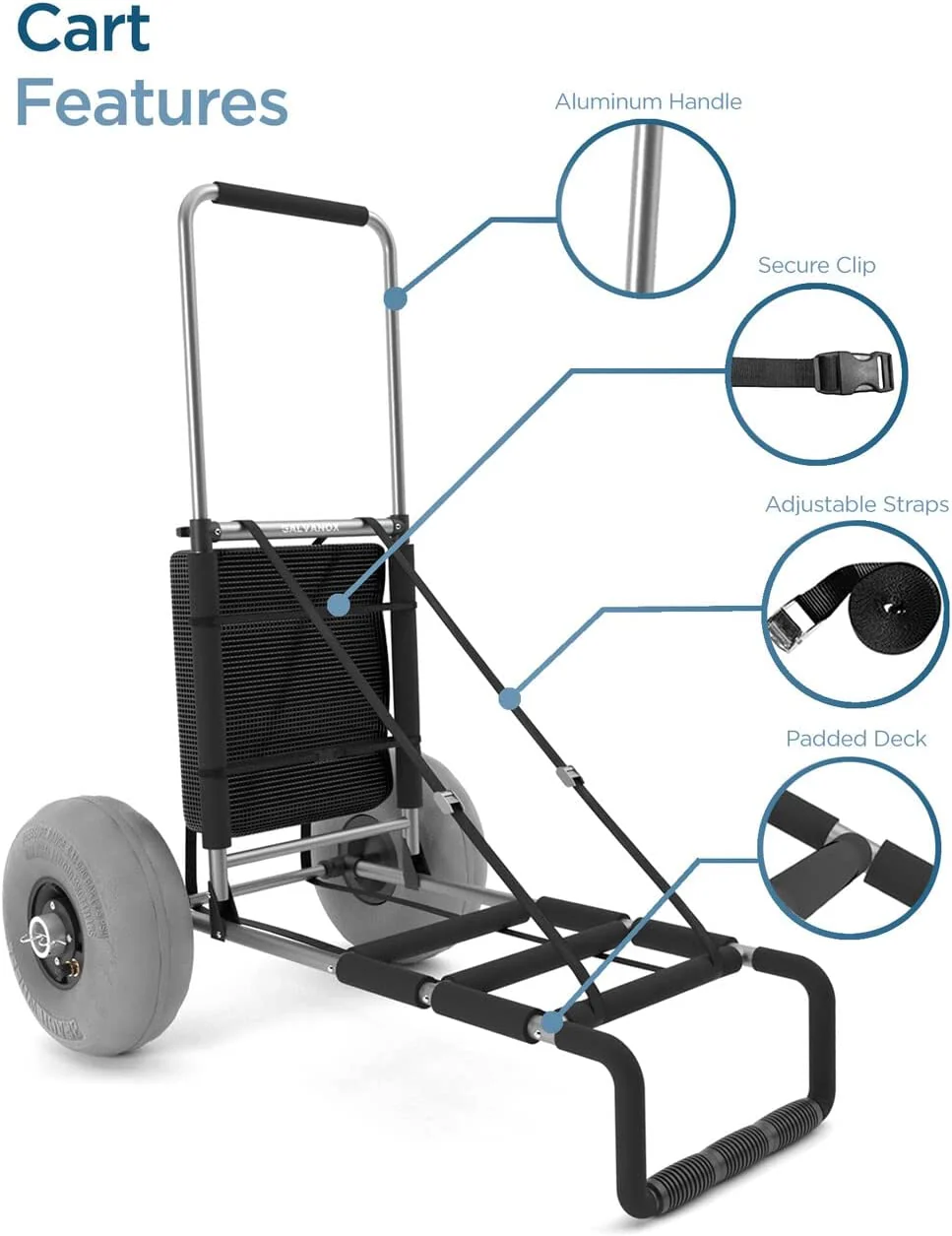 Collapsible Heavy-Duty Beach Cart with Big Wheels - Image 3