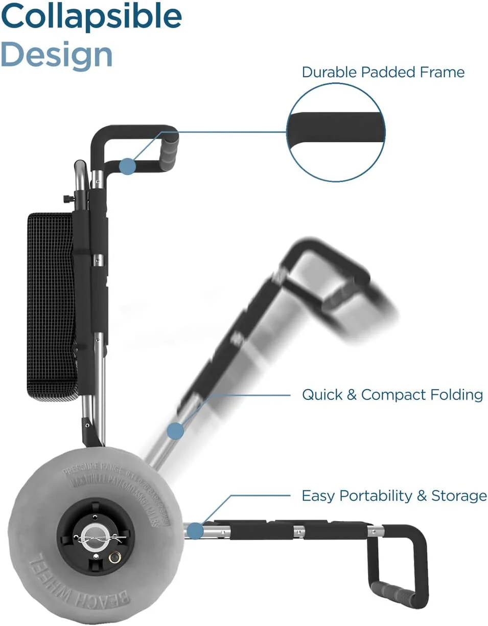 Collapsible Heavy-Duty Beach Cart with Big Wheels - Image 4