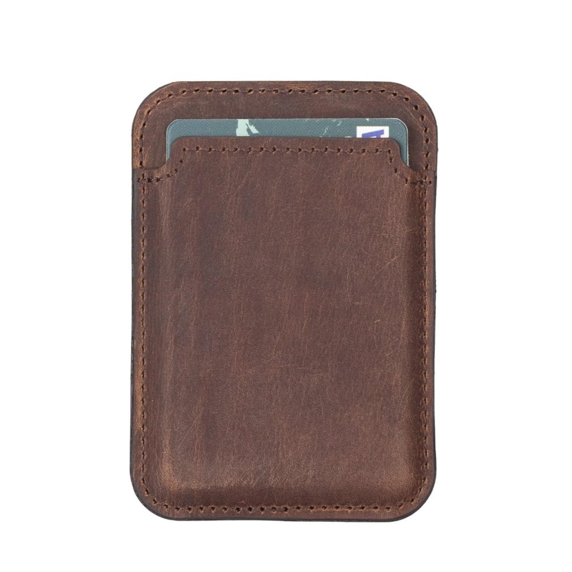 Cortland Full-Grain Leather Card Holder Wallet with Magnet - Image 15