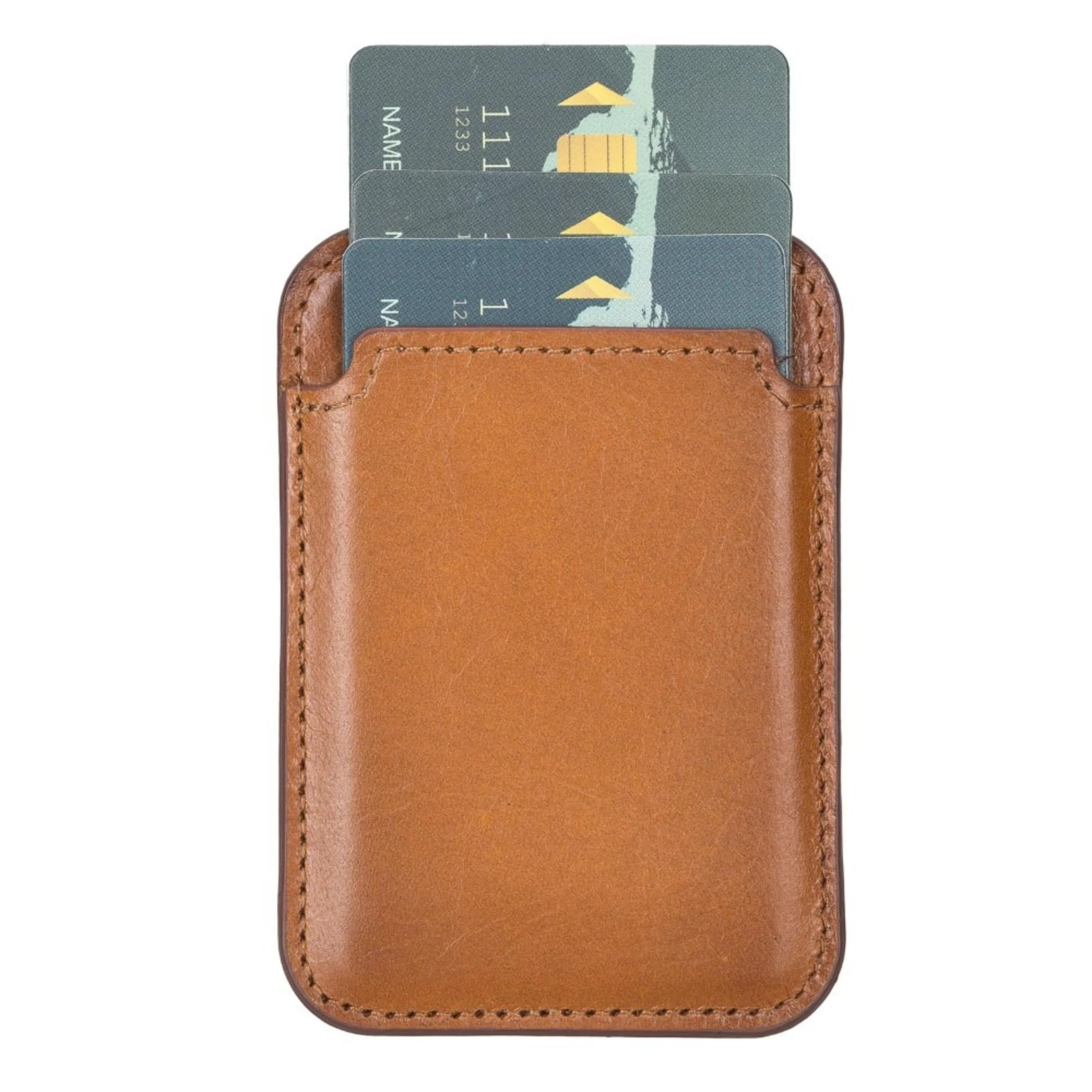 Cortland Full-Grain Leather Card Holder Wallet with Magnet - Image 3