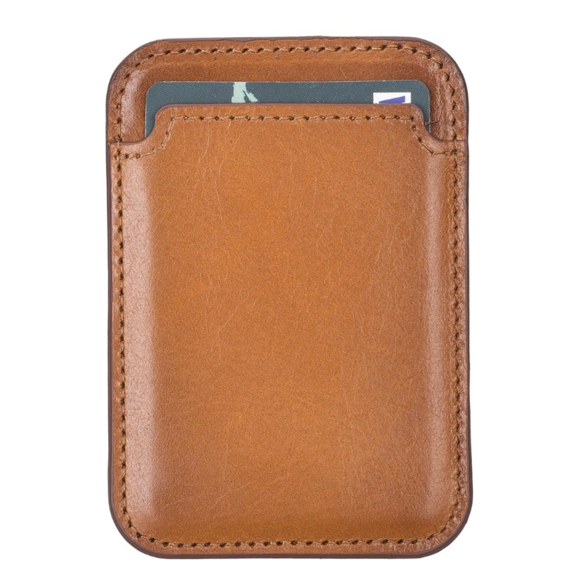 Cortland Full-Grain Leather Card Holder Wallet with Magnet - Image 5