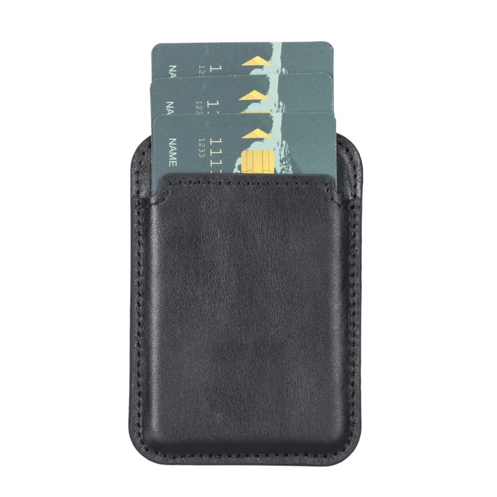 Cortland Full-Grain Leather Card Holder Wallet with Magnet - Image 8
