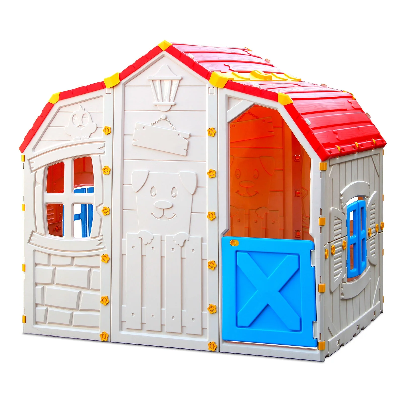 Cottage Kids Playhouse with Openable Windows and Working Door - Image 3