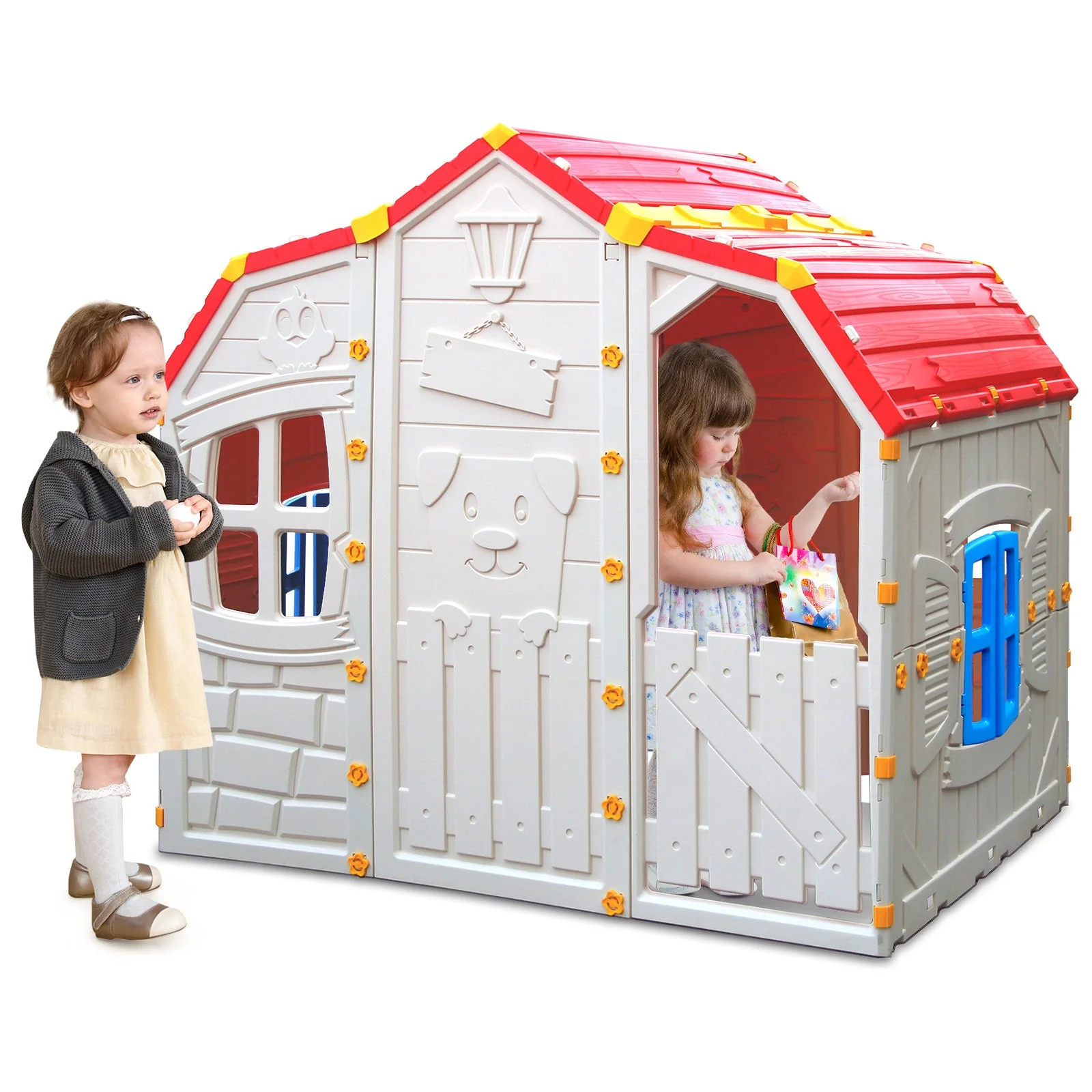Cottage Kids Playhouse with Openable Windows and Working Door - Image 4