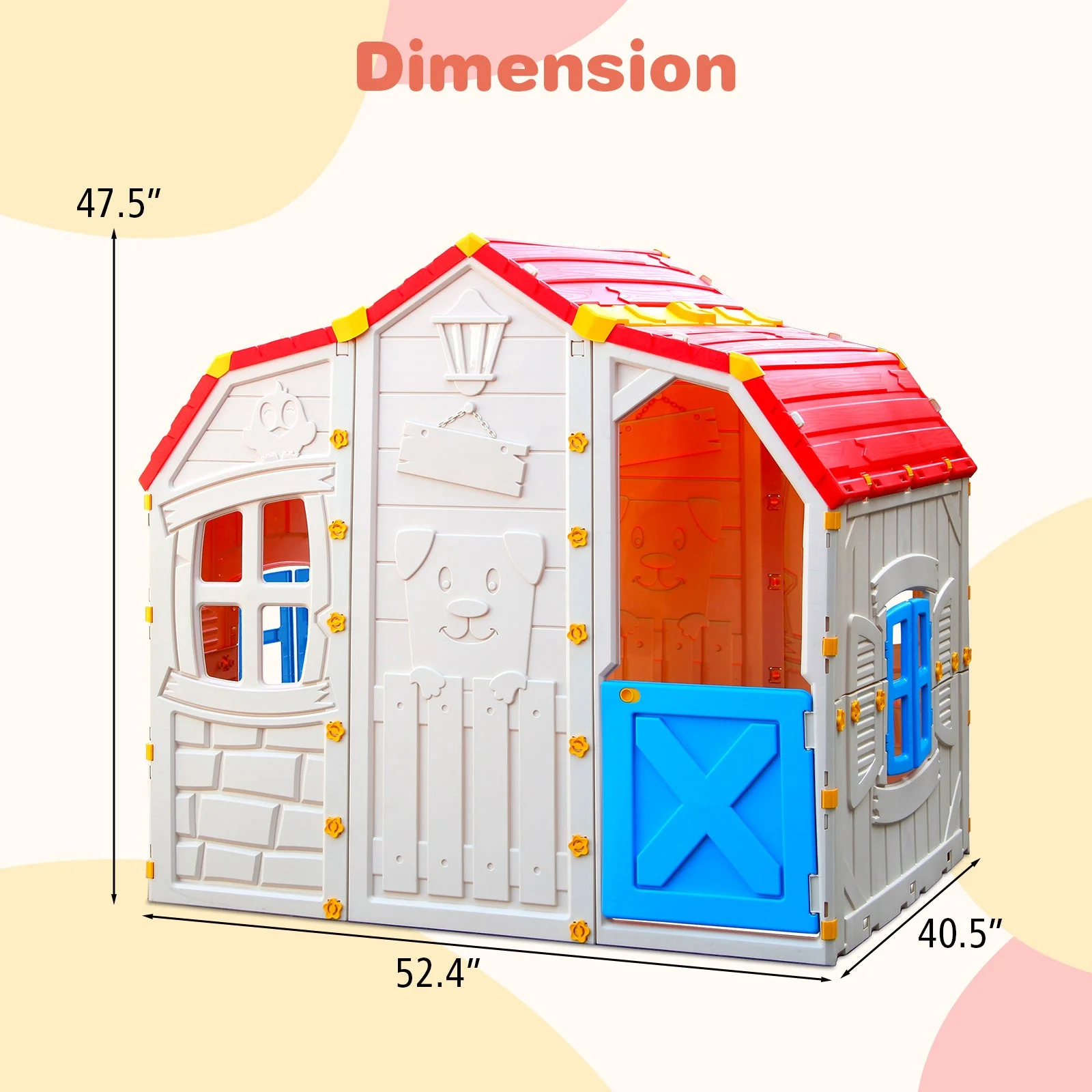 Cottage Kids Playhouse with Openable Windows and Working Door - Image 5