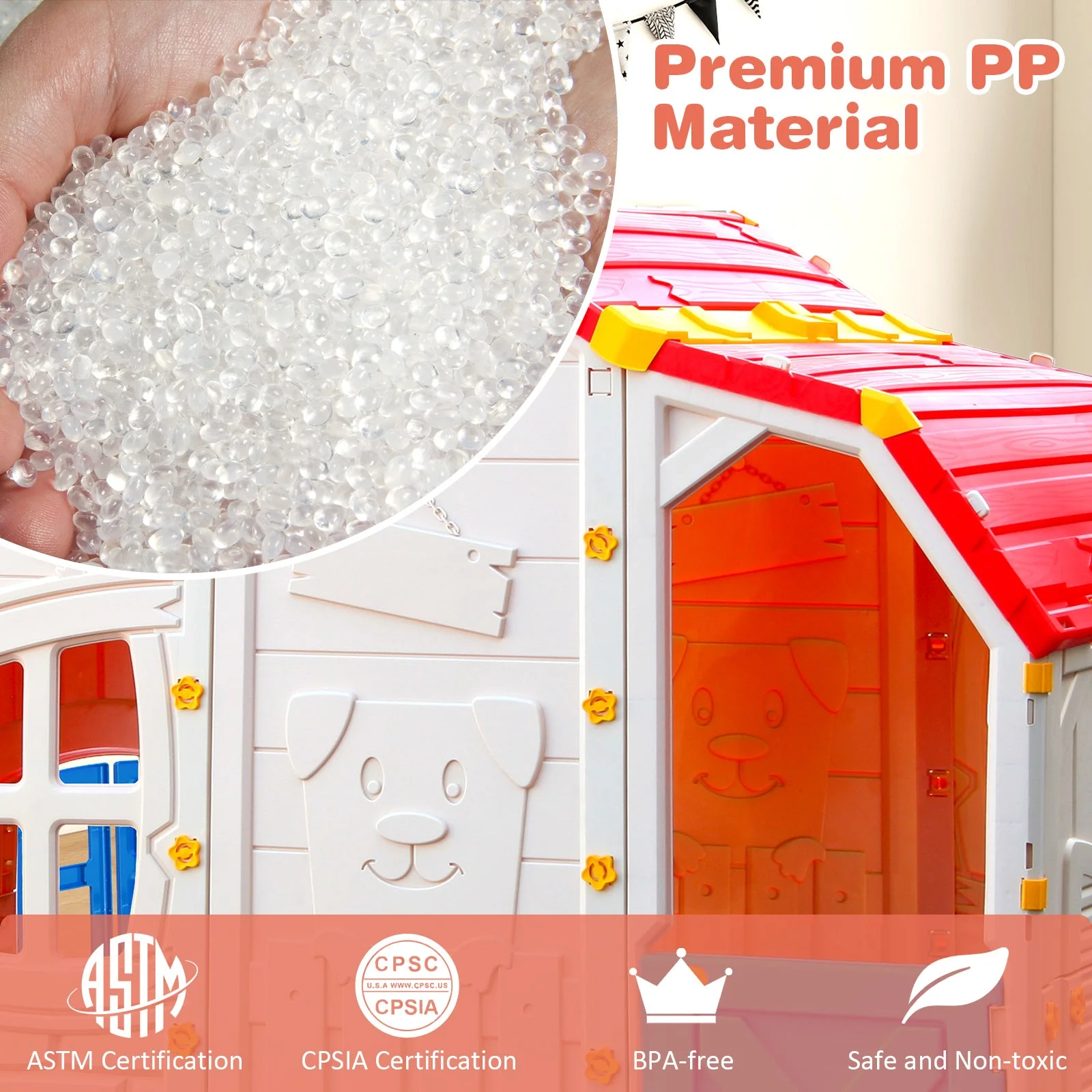 Cottage Kids Playhouse with Openable Windows and Working Door - Image 6