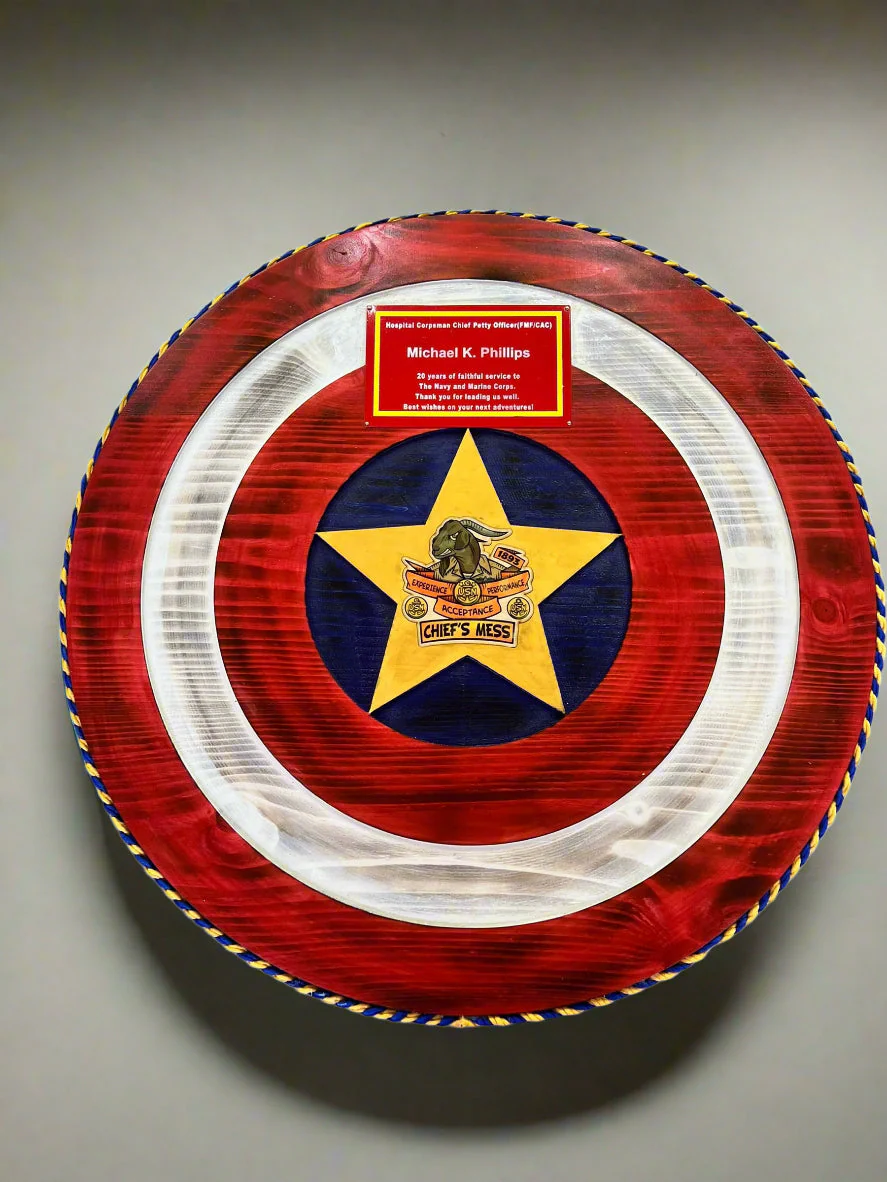 Custom Captain-Inspired LED Shield with Personalized Engraving and Color-Changing Backlight - Image 8