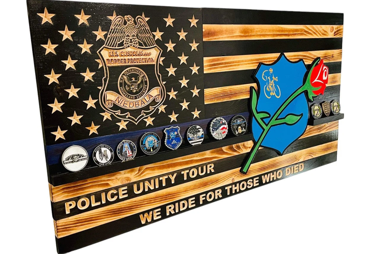 Custom Challenge Coin Display American Flag with Engraved Badge and Personalization - Image 10