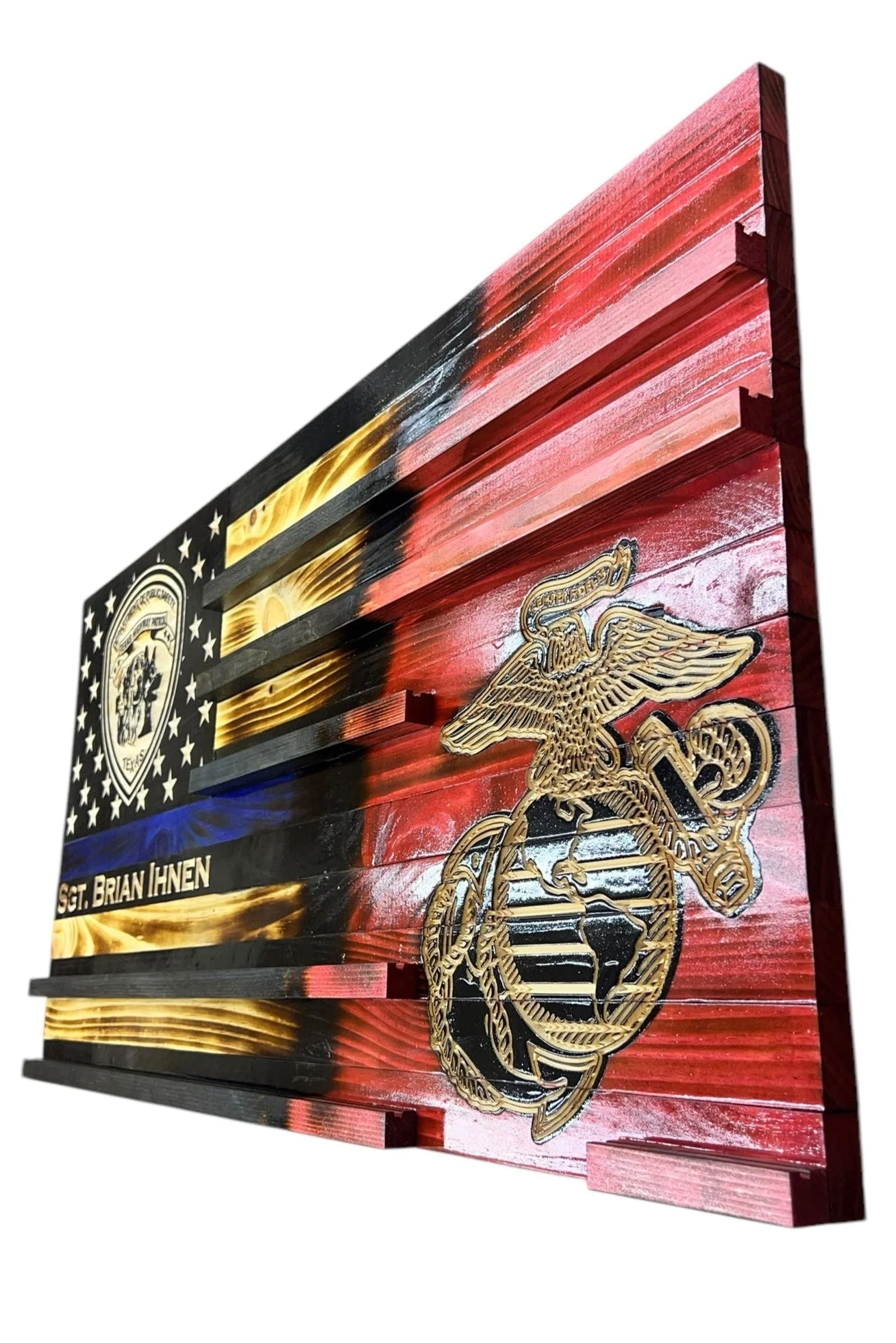 Custom Challenge Coin Display American Flag with Engraved Badge and Personalization - Image 18