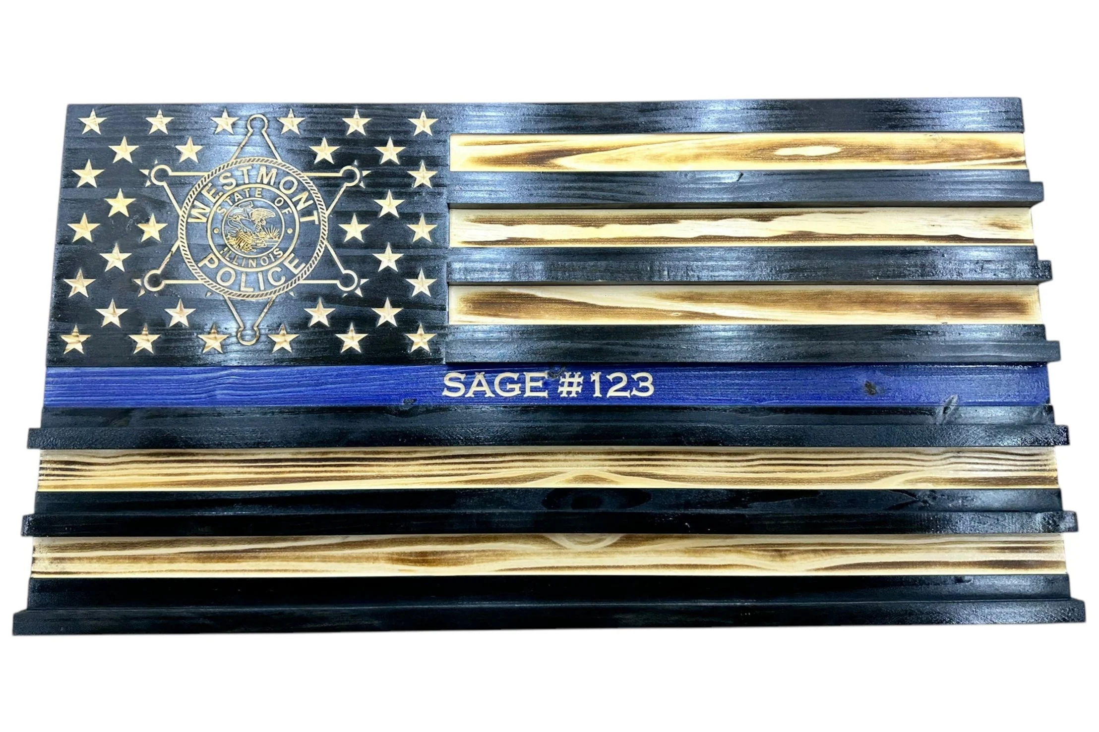 Custom Challenge Coin Display American Flag with Engraved Badge and Personalization - Image 20