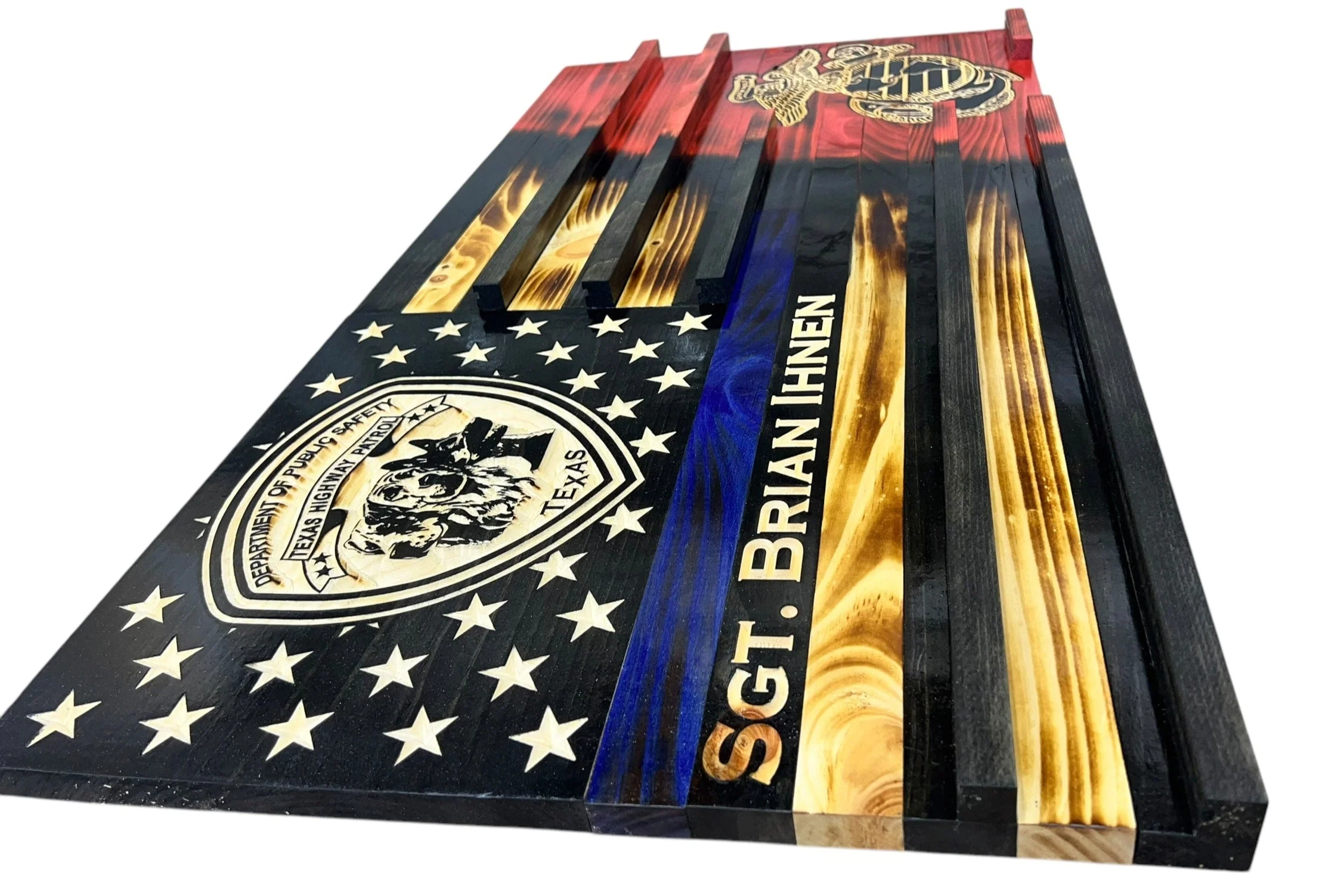 Custom Challenge Coin Display American Flag with Engraved Badge and Personalization - Image 22