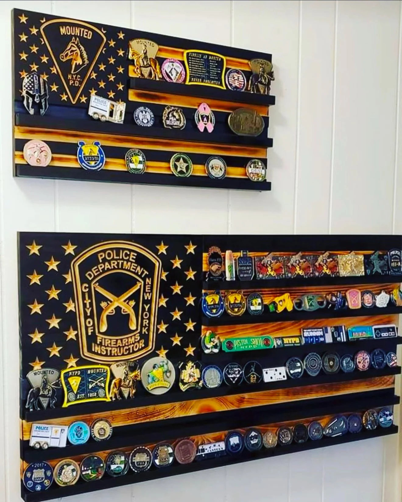 Custom Challenge Coin Display American Flag with Engraved Badge and Personalization - Image 3