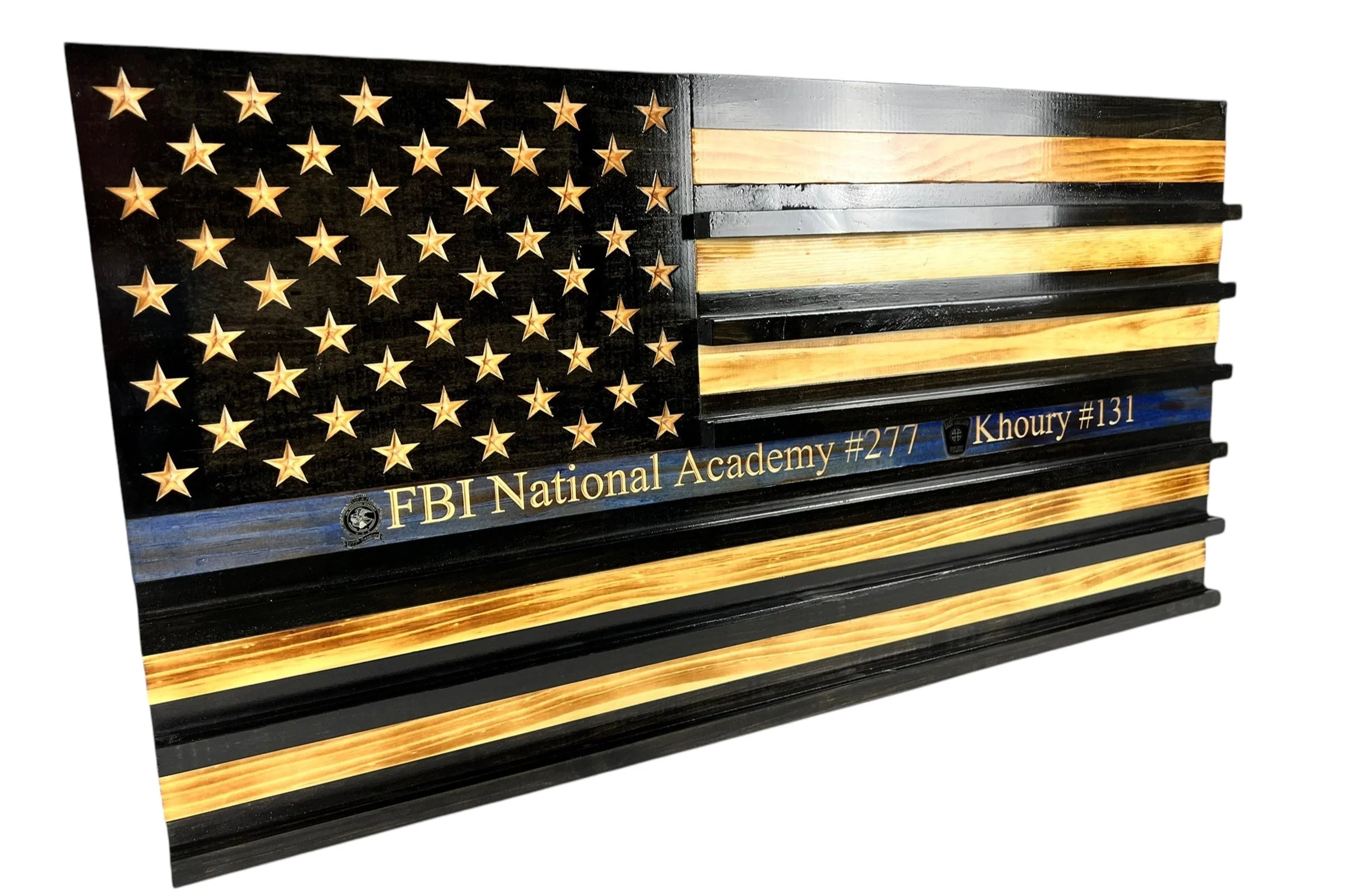 Custom Challenge Coin Display American Flag with Engraved Badge and Personalization - Image 5
