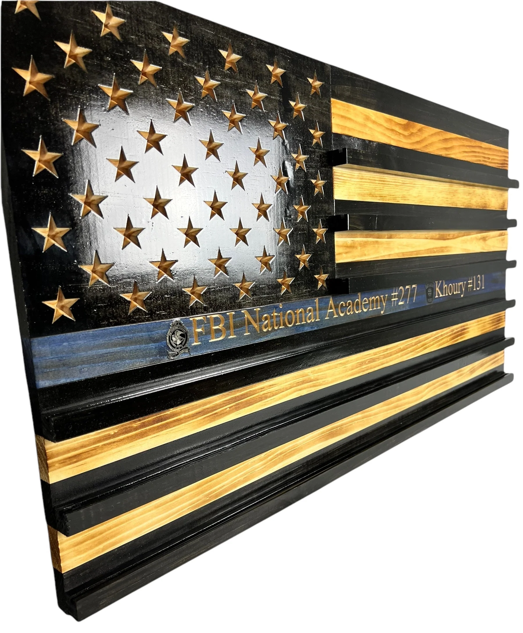Custom Challenge Coin Display American Flag with Engraved Badge and Personalization - Image 6