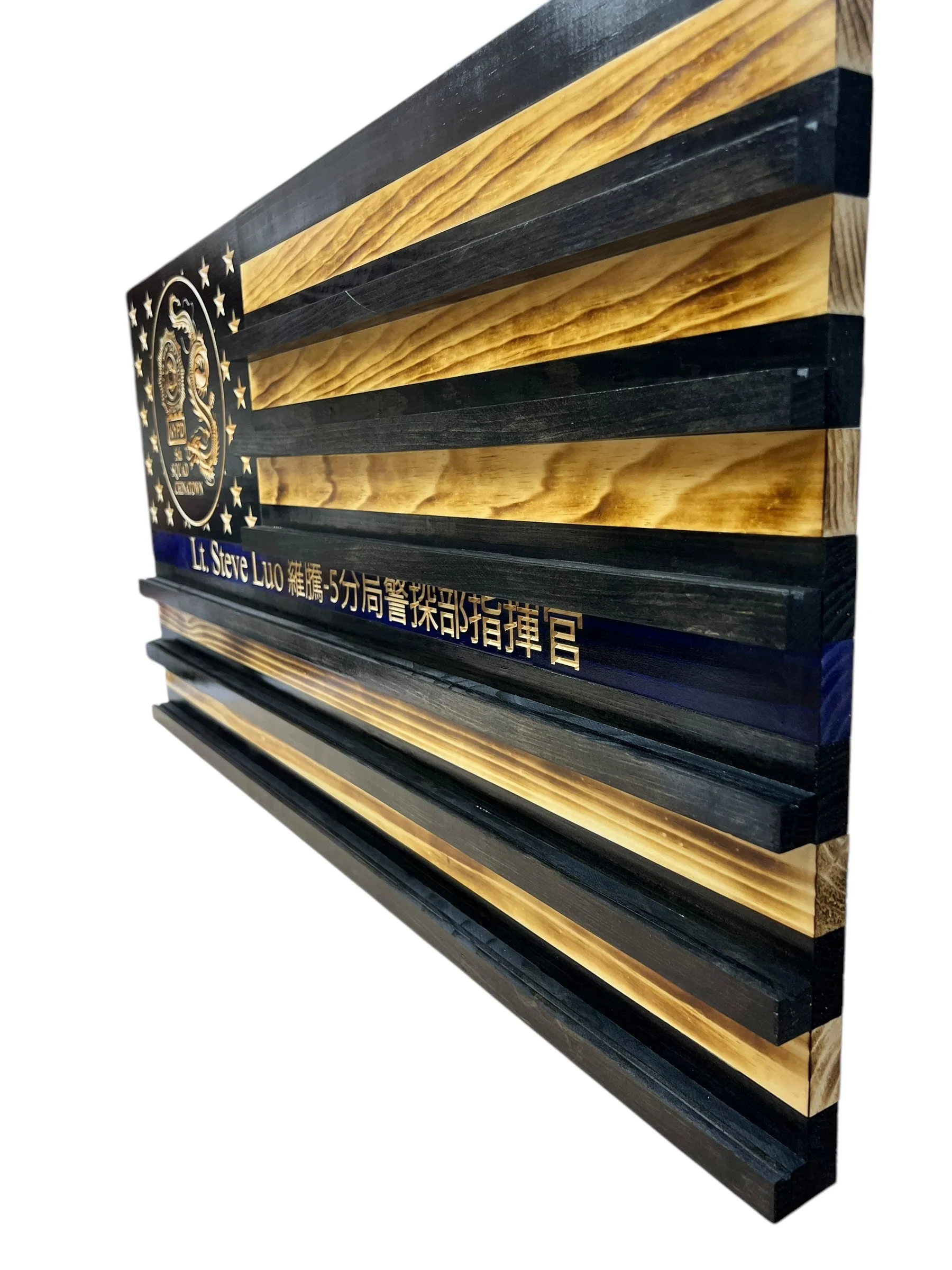 Custom Challenge Coin Display American Flag with Engraved Badge and Personalization - Image 7