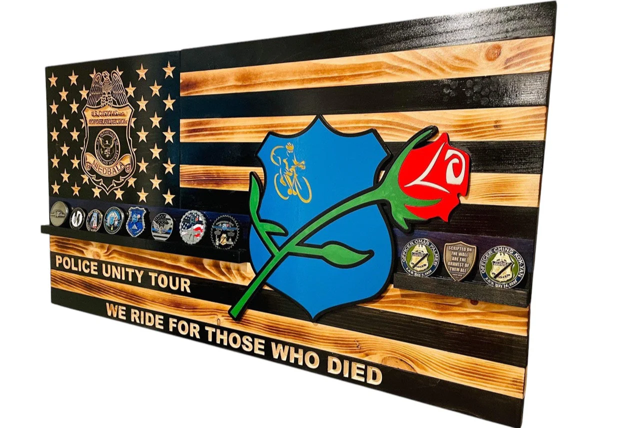 Custom Challenge Coin Display American Flag with Engraved Badge and Personalization - Image 9