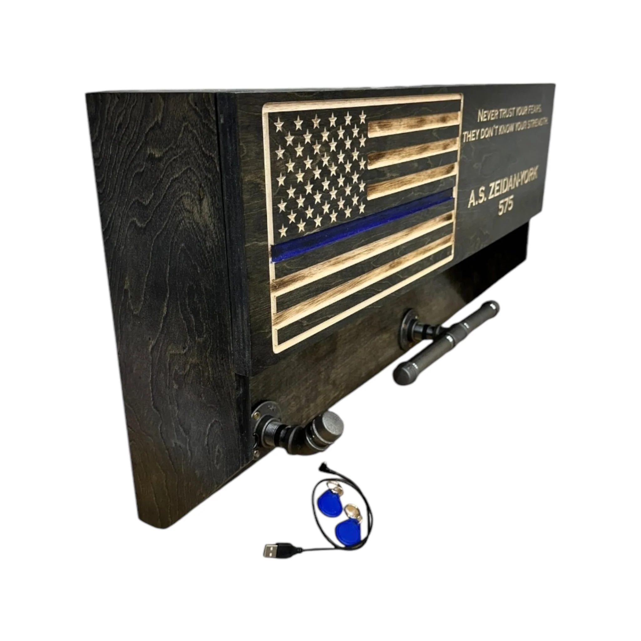Custom Police Gear Rack with RFID Lock and Concealed Compartment - Image 2