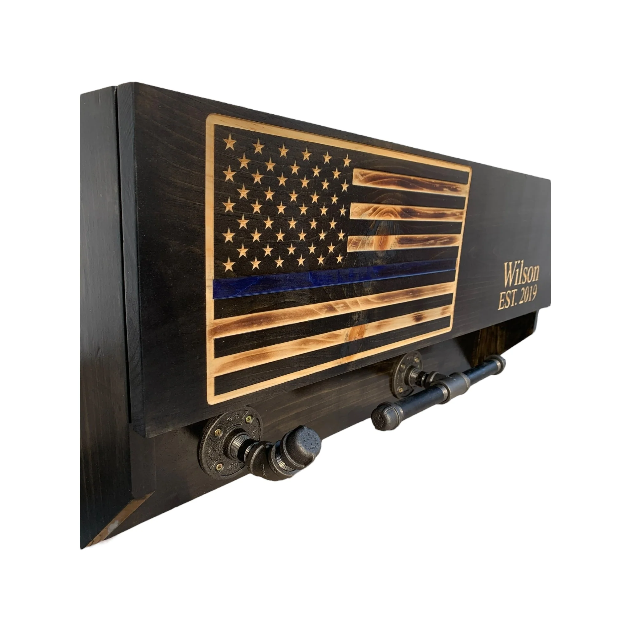 Custom Police Gear Rack with RFID Lock and Concealed Compartment - Image 7