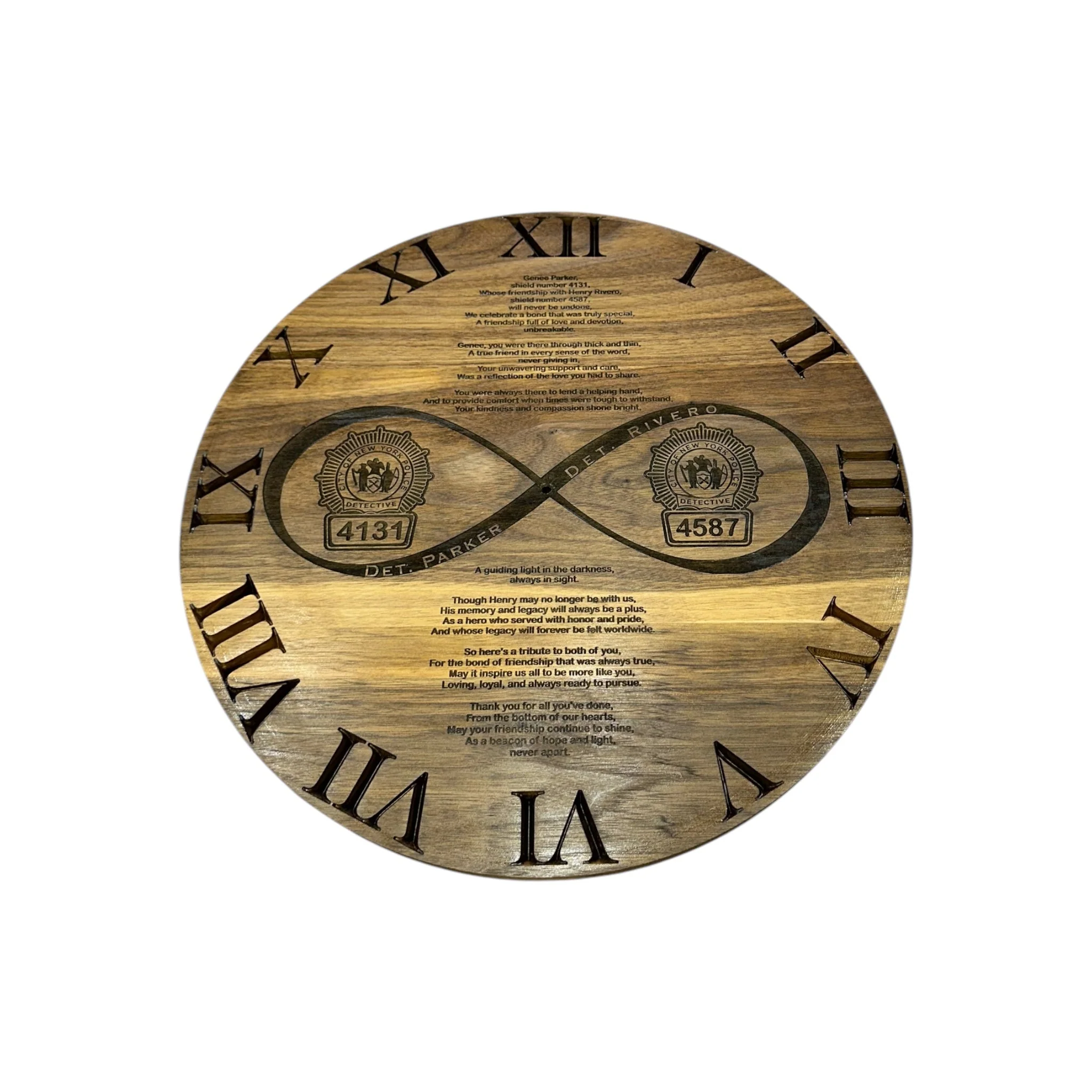 Custom Walnut Wooden Clock with Personalized Engraving - Image 5