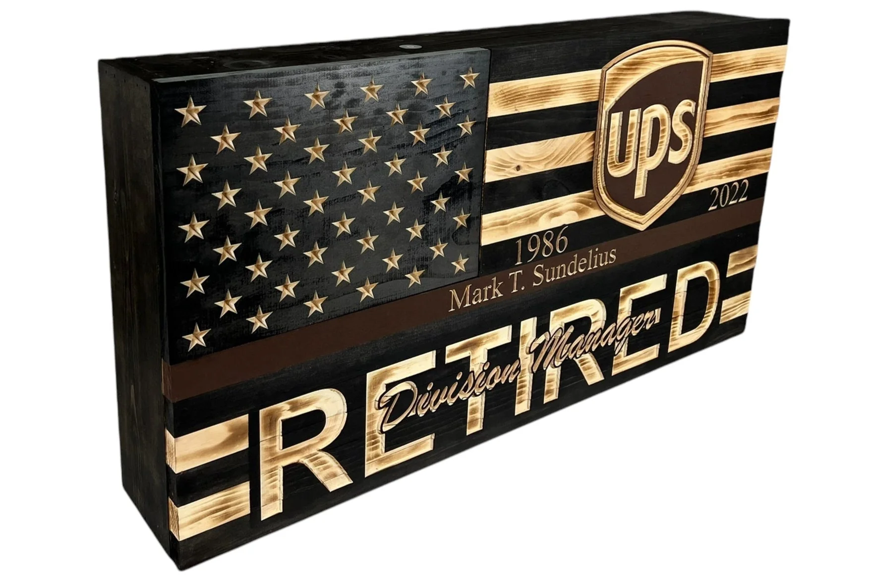 Custom Wooden Concealment American Flag with RFID Lock and Personalized Engraving - Image 4