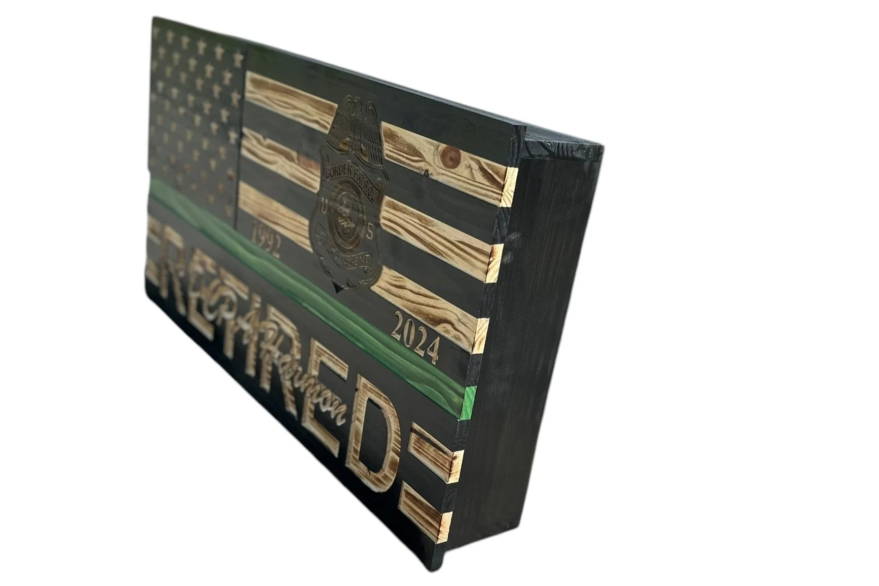 Custom Wooden Concealment American Flag with RFID Lock and Personalized Engraving - Image 7