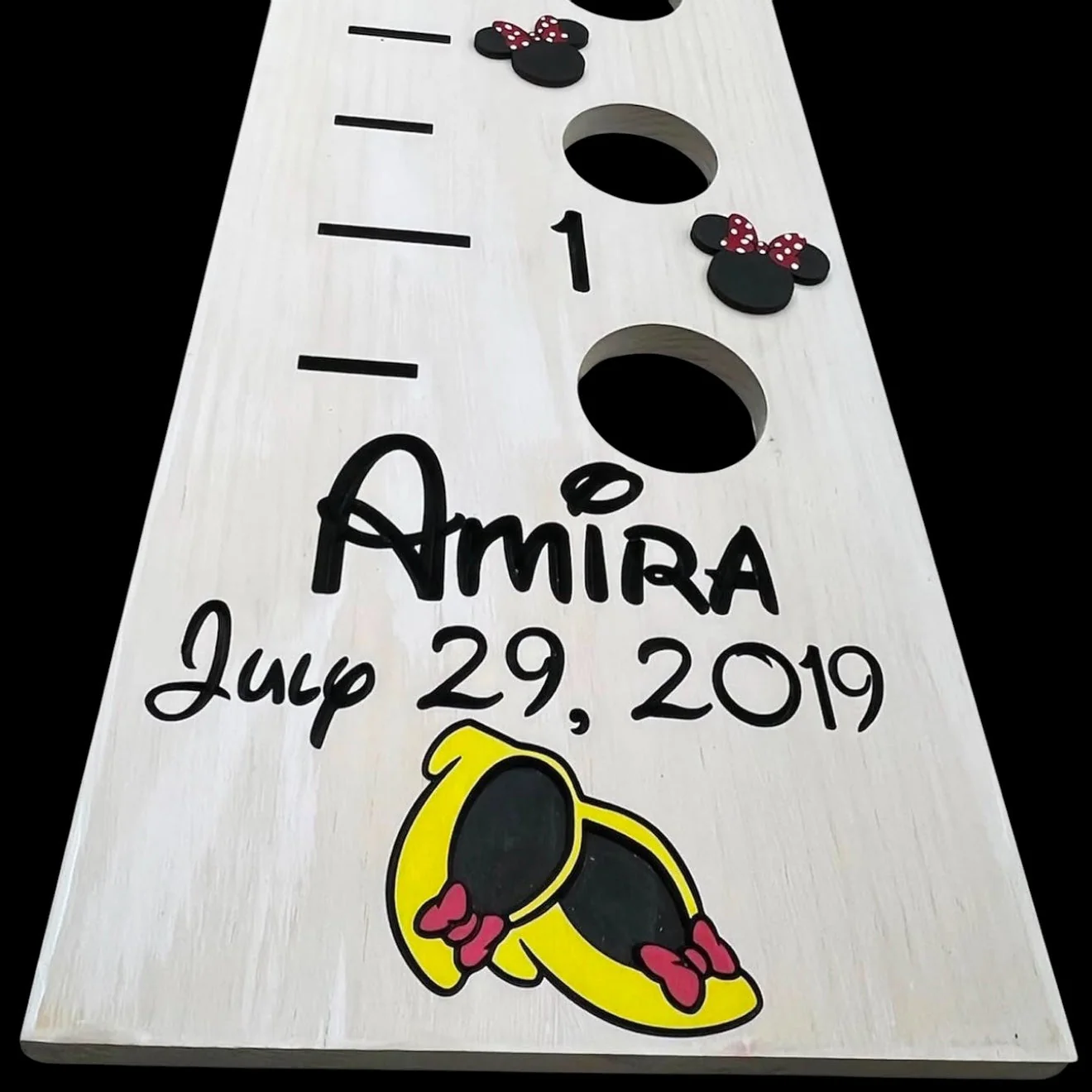 Custom Wooden Growth Chart with Picture Slots and Personalized Design - Image 3