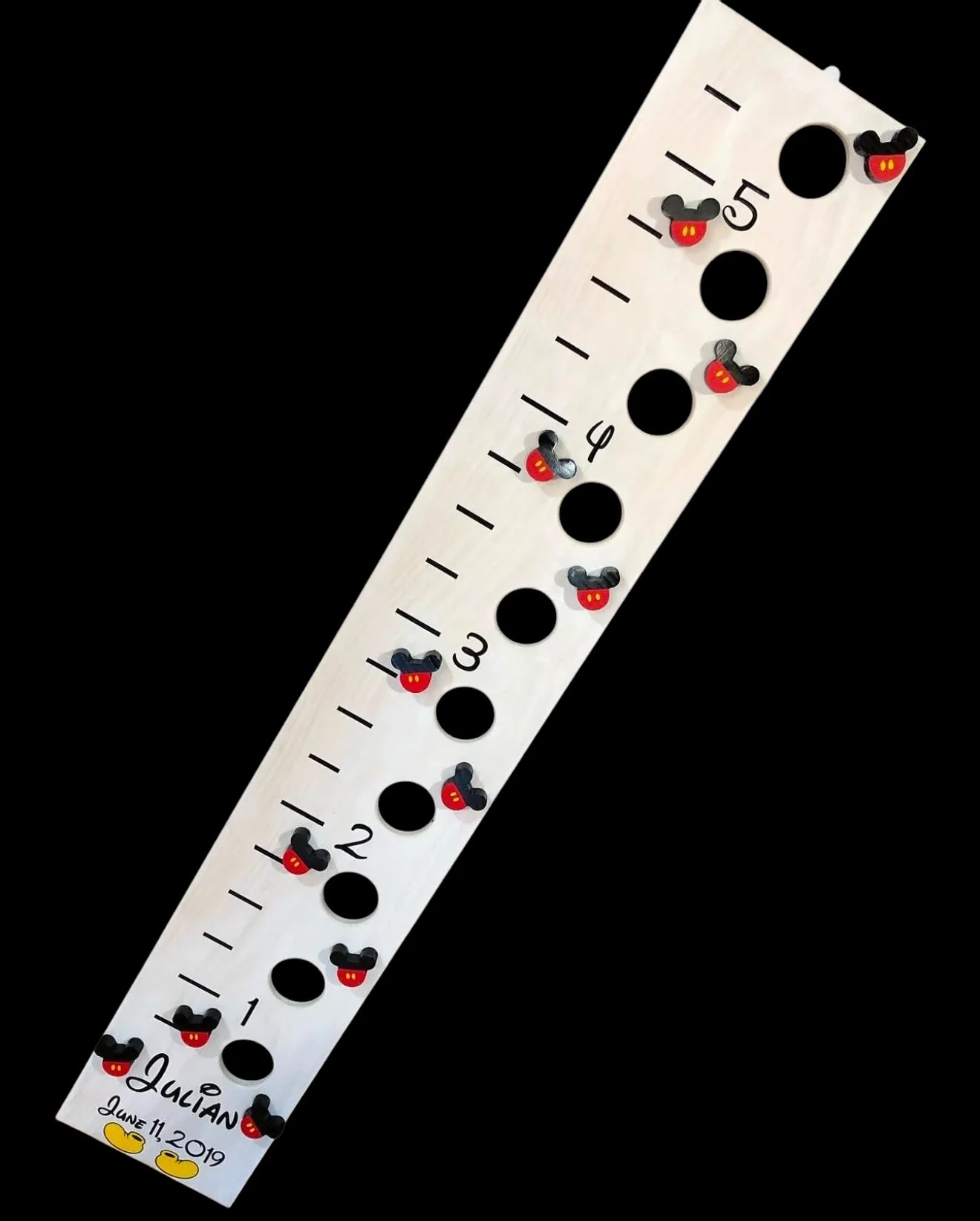 Custom Wooden Growth Chart with Picture Slots and Personalized Design - Image 5
