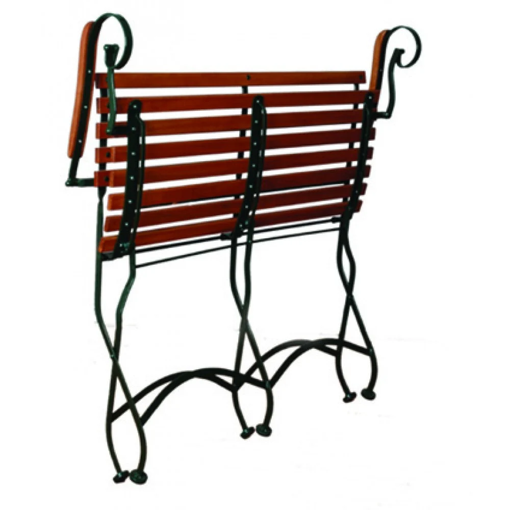DemarForge Folding Bench 5552 - Stackable - European Chestnut Wood Clear Coated Slats - Image 2