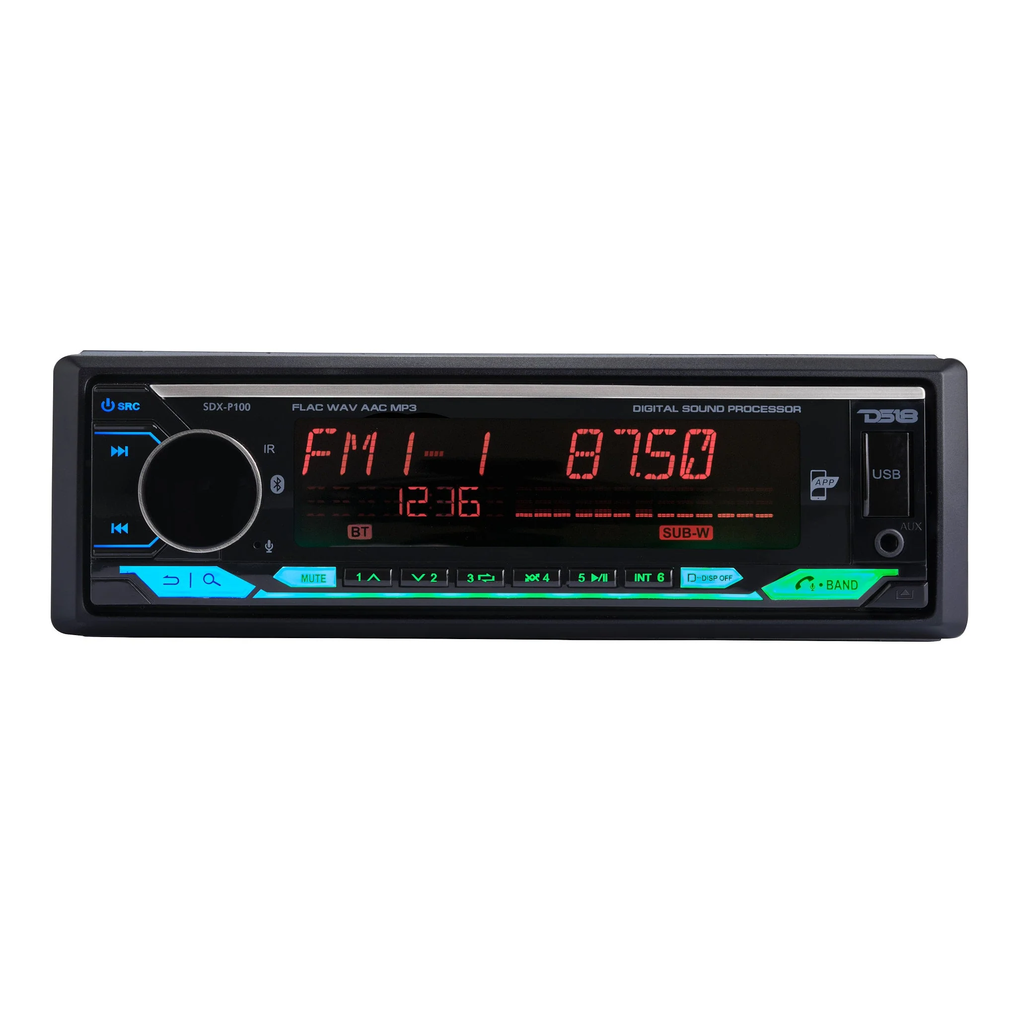Digital Media Receiver | Single Din | DSP | APP | Bluetooth Audio and Calling Head Unit | Aux Input | USB | Mechless | AM/FM Radio Receiver | 3V + 3.5V Subwoofer - Image 2