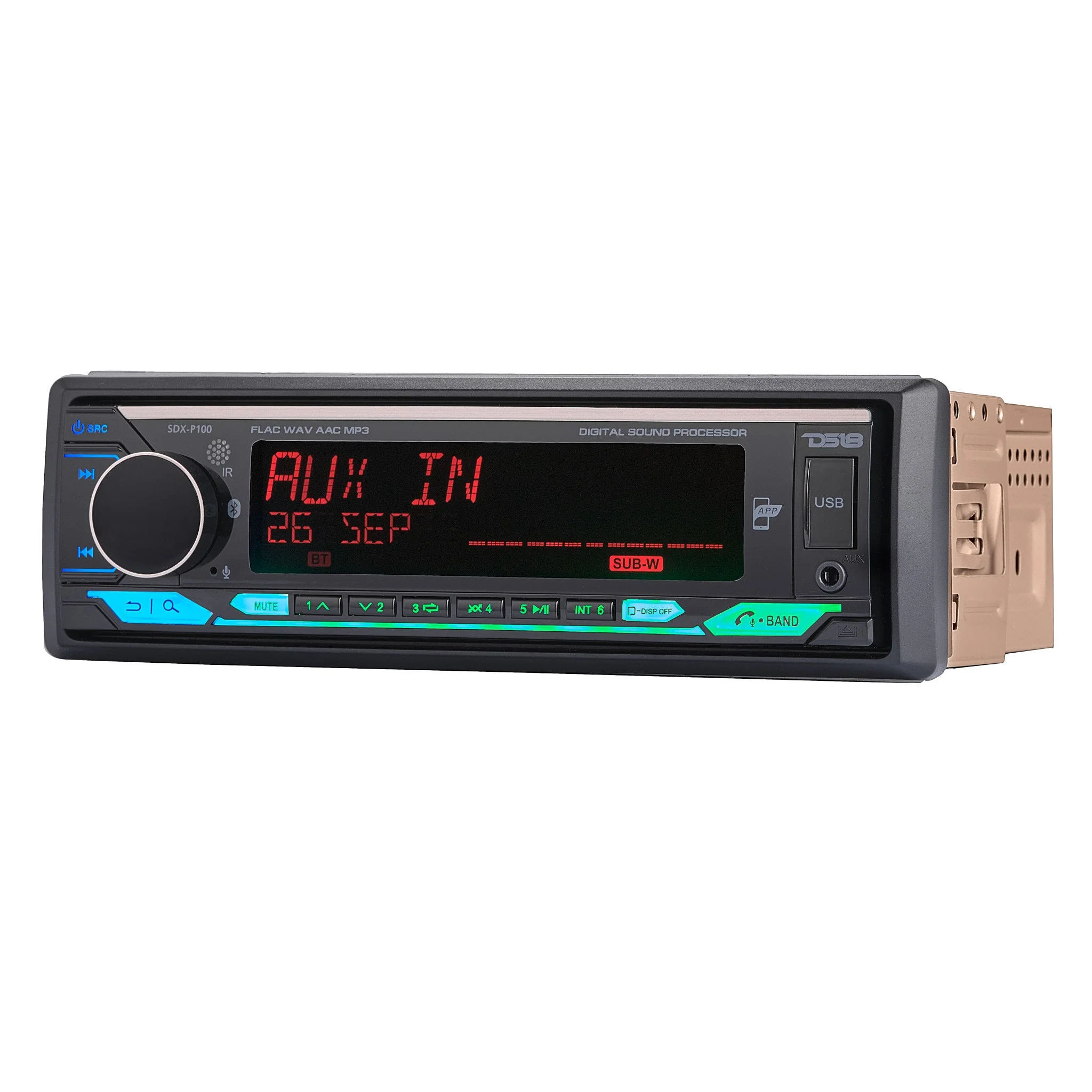 Digital Media Receiver | Single Din | DSP | APP | Bluetooth Audio and Calling Head Unit | Aux Input | USB | Mechless | AM/FM Radio Receiver | 3V + 3.5V Subwoofer - Image 3