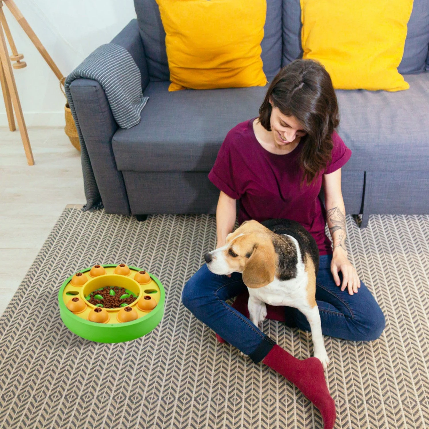 Dog Puzzle Food Feeder Slow Feeding Bowl Interactive Toy Dog Treat Dispensing Toy for IQ Training Mental Enrichment For Small Medium Large Dog Cat - Image 3