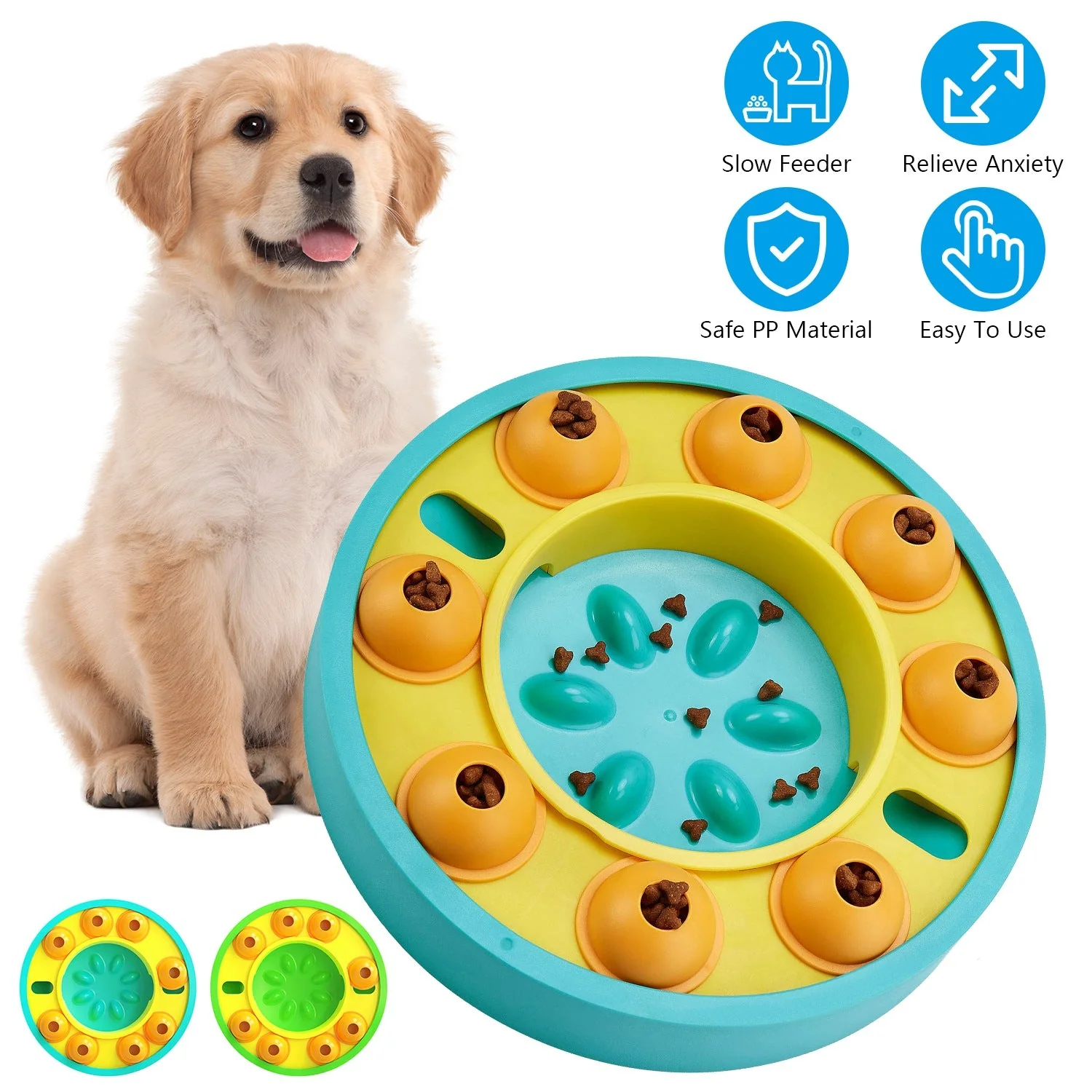 Dog Puzzle Food Feeder Slow Feeding Bowl Interactive Toy Dog Treat Dispensing Toy for IQ Training Mental Enrichment For Small Medium Large Dog Cat - Image 6