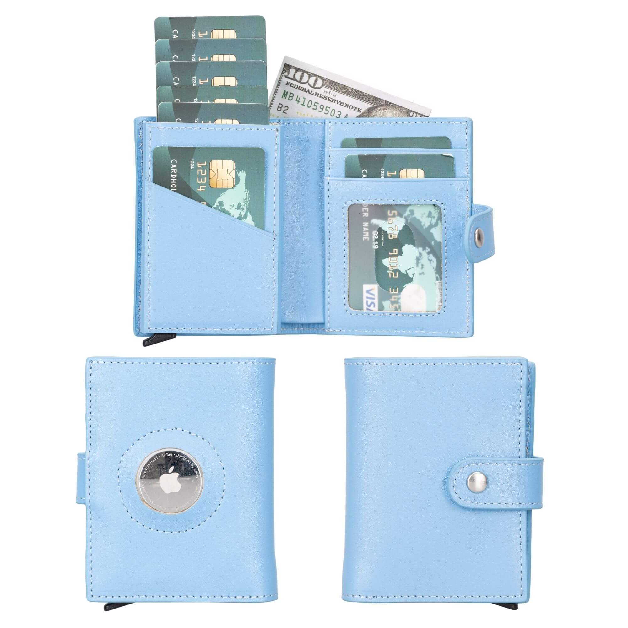 Douglas Genuine Leather Pop-Up Wallet with AirTag Slot - RFID Blocking Cardholder - Image 13