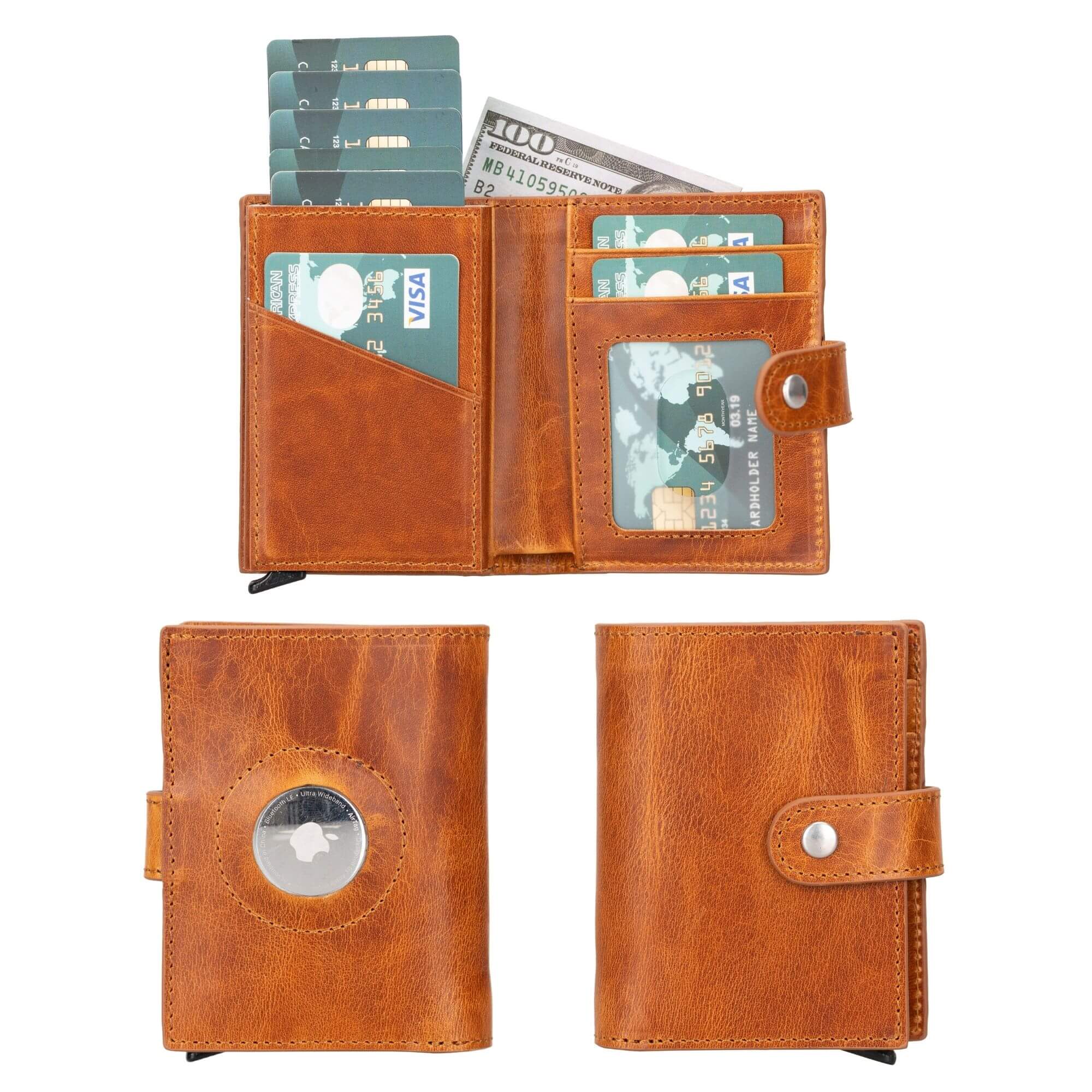 Douglas Genuine Leather Pop-Up Wallet with AirTag Slot - RFID Blocking Cardholder - Image 19