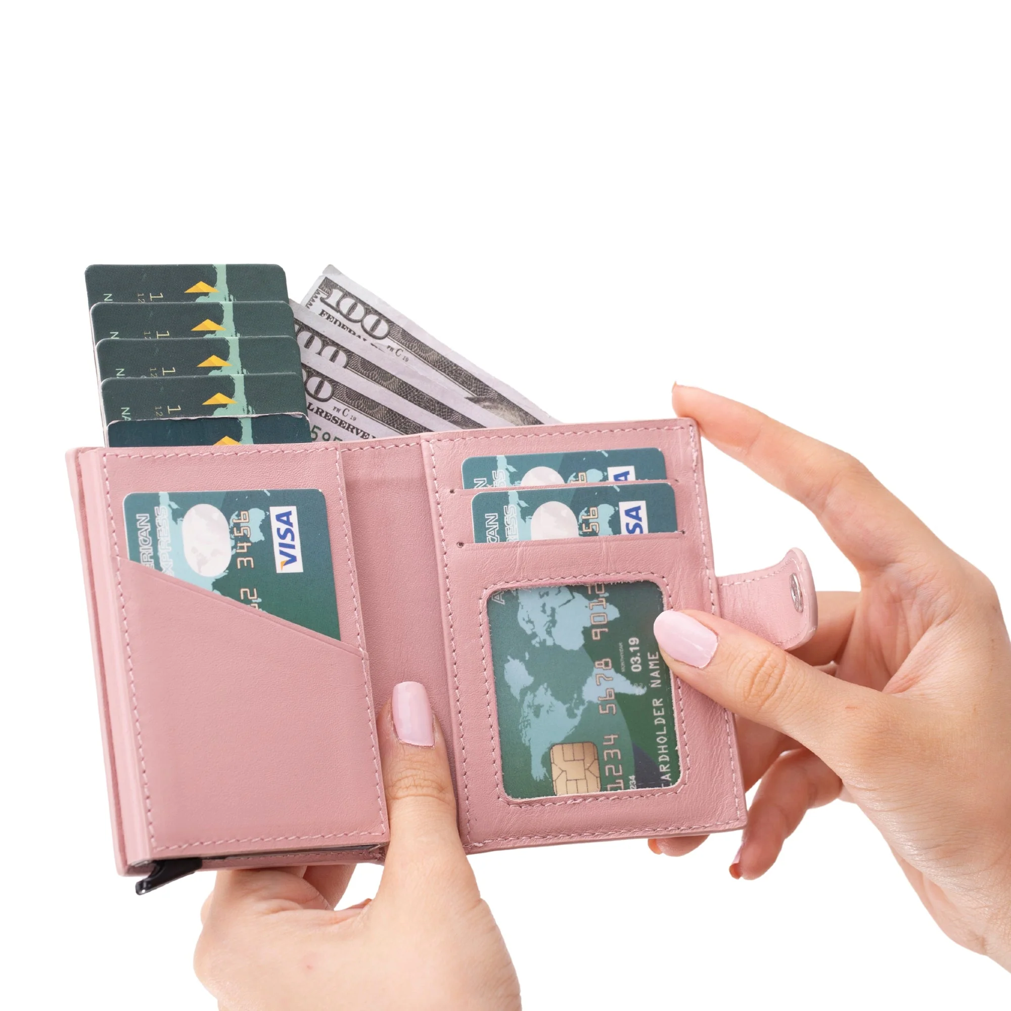 Douglas Genuine Leather Pop-Up Wallet with AirTag Slot - RFID Blocking Cardholder - Image 28