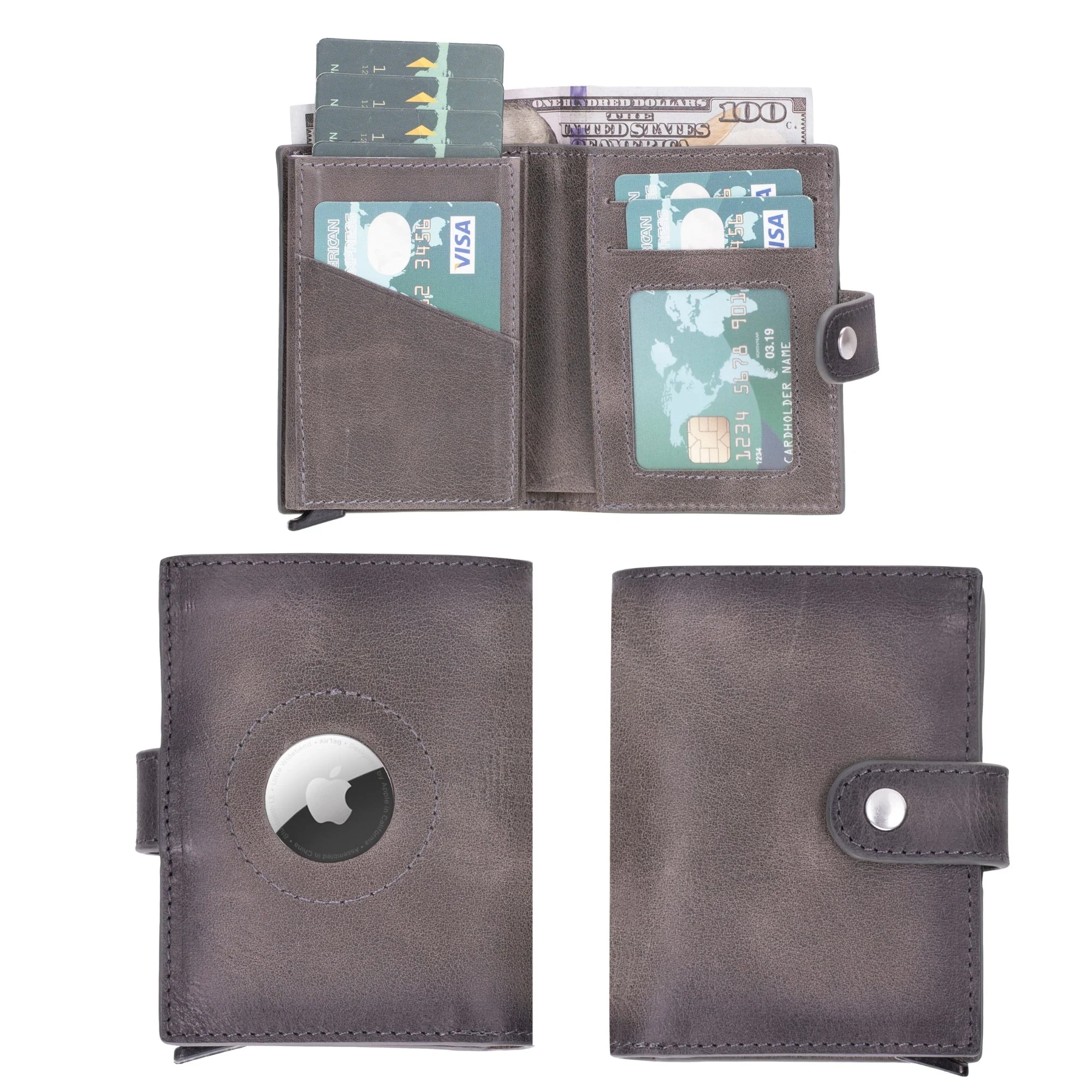 Douglas Genuine Leather Pop-Up Wallet with AirTag Slot - RFID Blocking Cardholder - Image 40