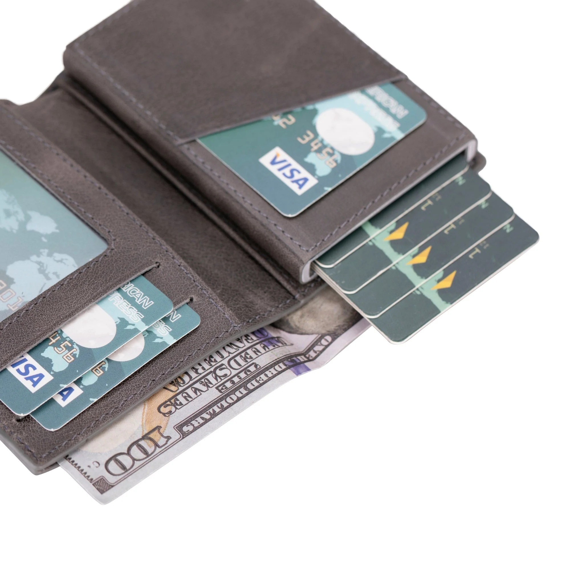 Douglas Genuine Leather Pop-Up Wallet with AirTag Slot - RFID Blocking Cardholder - Image 47