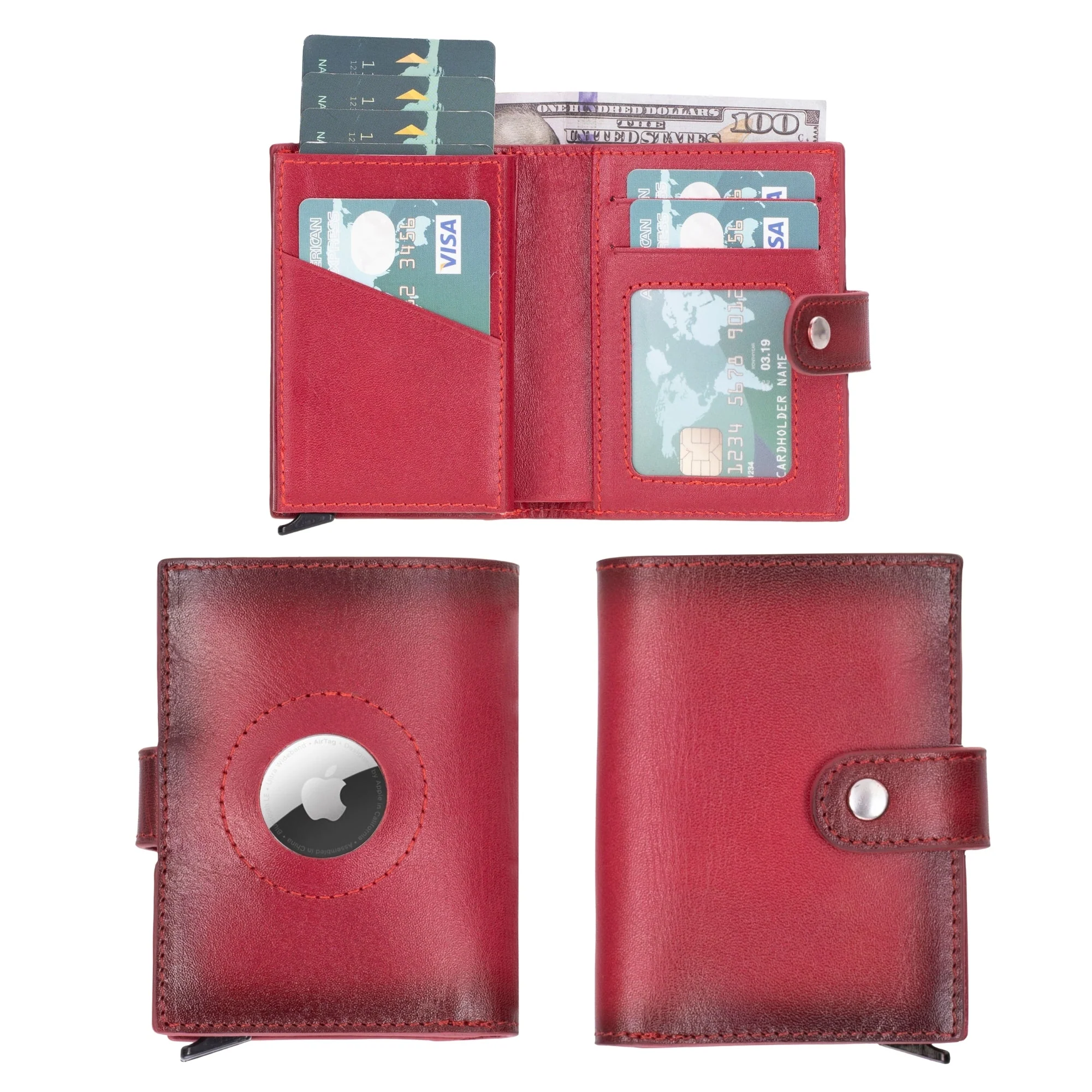 Douglas Genuine Leather Pop-Up Wallet with AirTag Slot - RFID Blocking Cardholder - Image 48