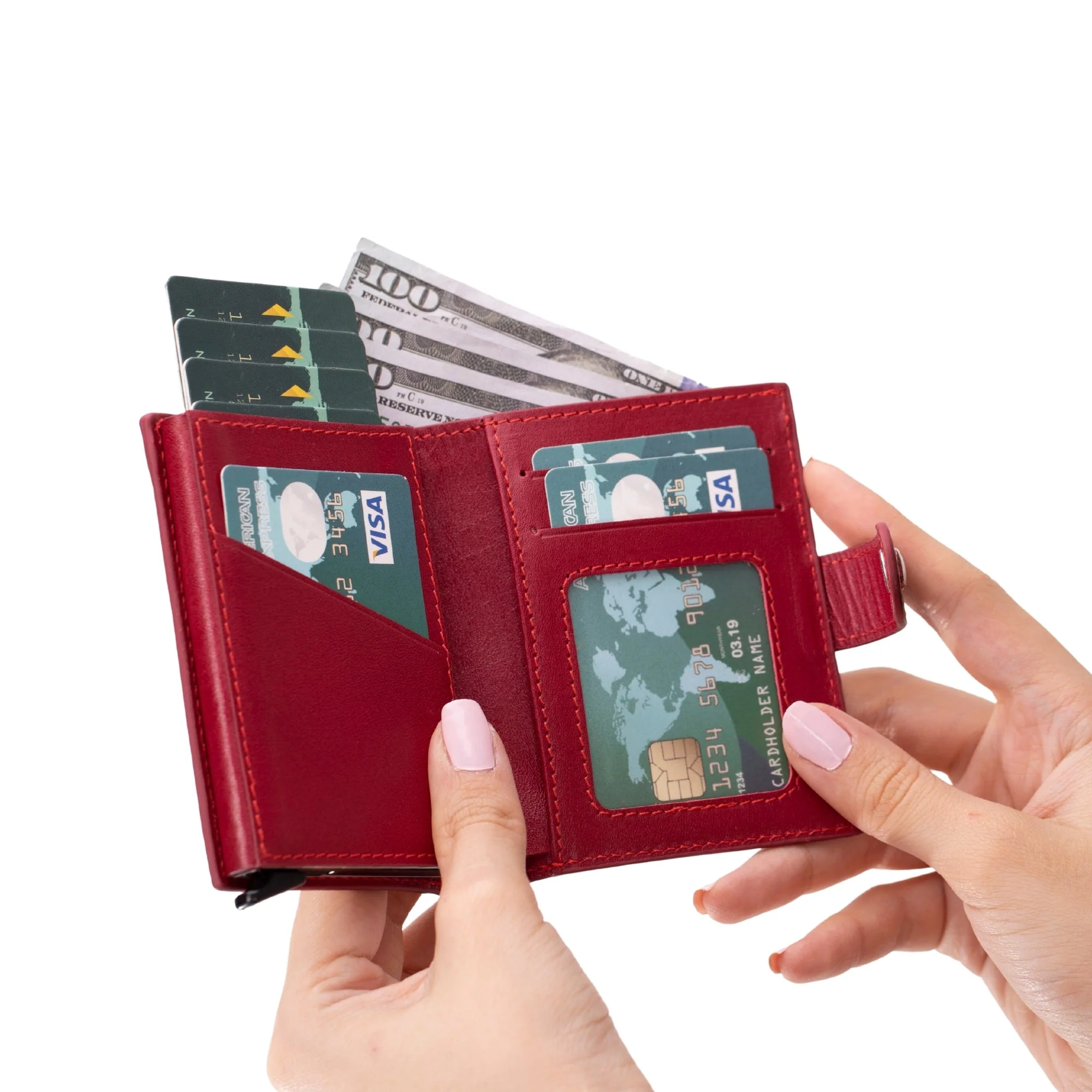 Douglas Genuine Leather Pop-Up Wallet with AirTag Slot - RFID Blocking Cardholder - Image 50