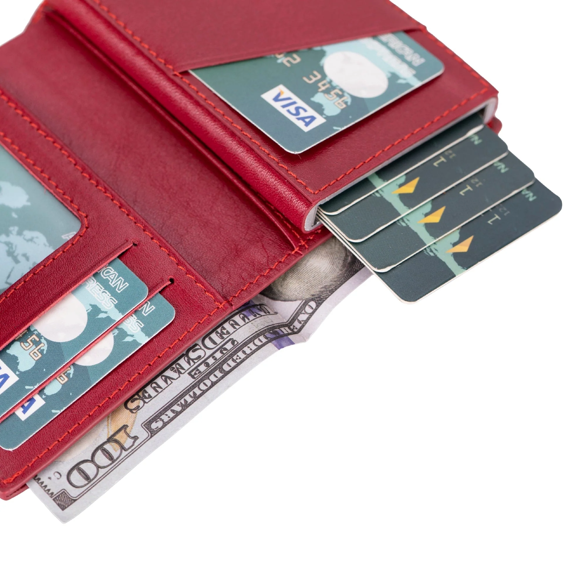 Douglas Genuine Leather Pop-Up Wallet with AirTag Slot - RFID Blocking Cardholder - Image 55