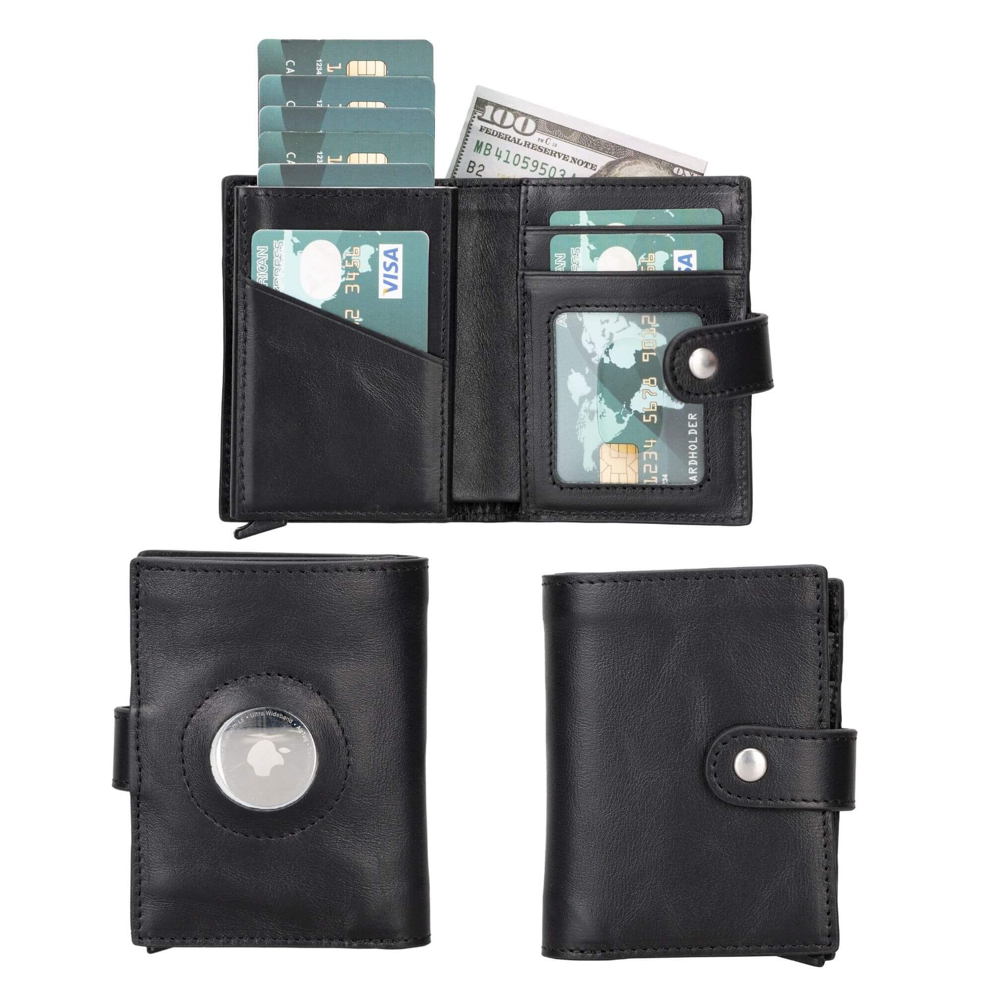 Douglas Genuine Leather Pop-Up Wallet with AirTag Slot - RFID Blocking Cardholder - Image 7