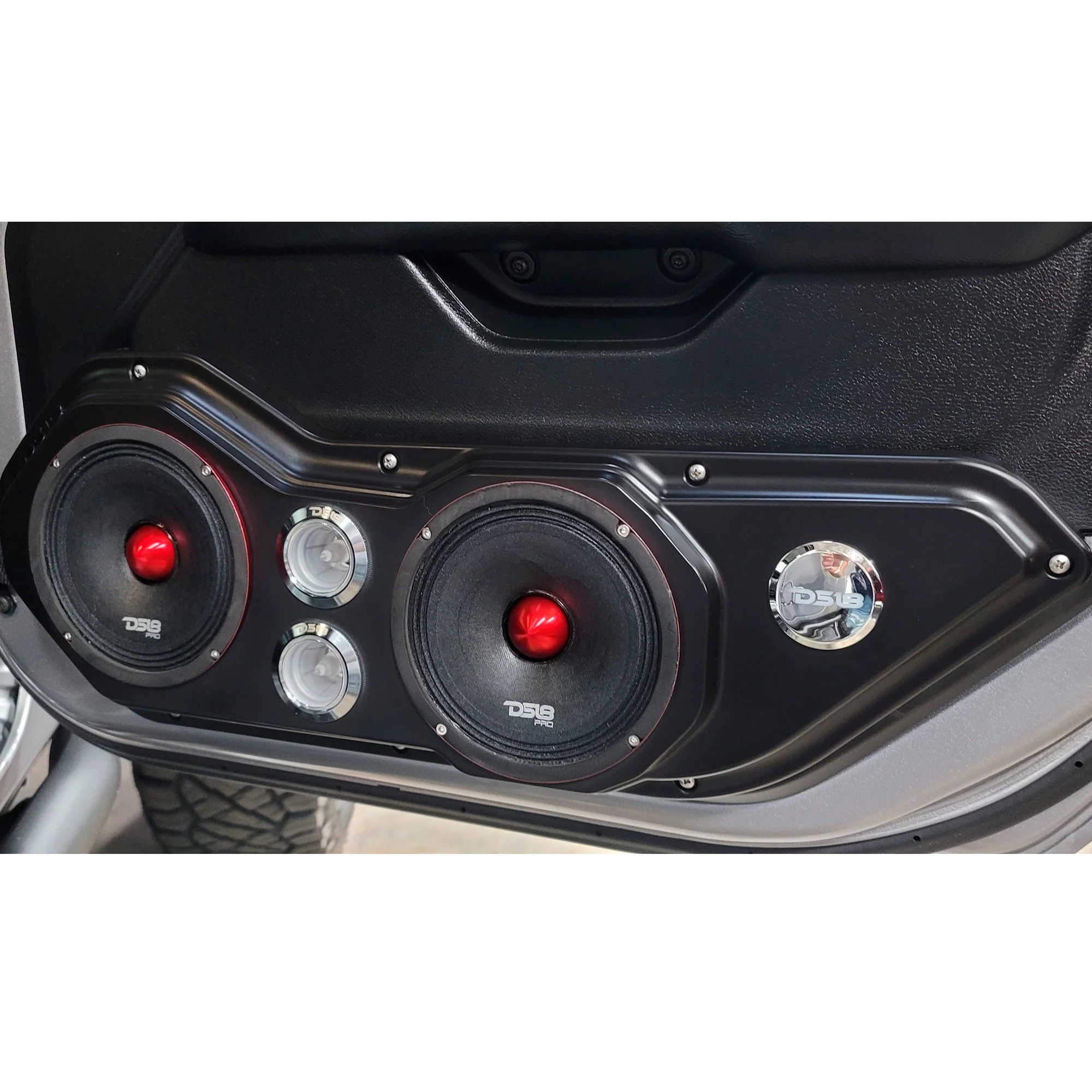 DS18 JL-FD-LR JL/JLU/JT(GLADIATOR) Front Door Panel 2 x 6.5" Speakers + 2 x 1" Tweeters with Custom Bar Handle - Image 2