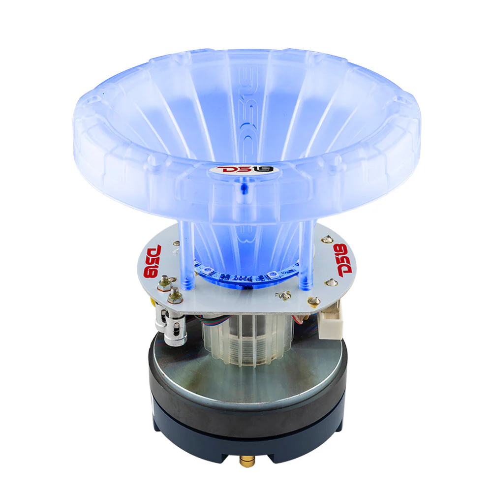 DS18 PRO-DKHCL PRO 1" Twist On Throat Compression Driver 1.75" Titanium VC with RGB Led Light Horn and Built-in Crossover 700 Watts 4 Ohms - Image 3