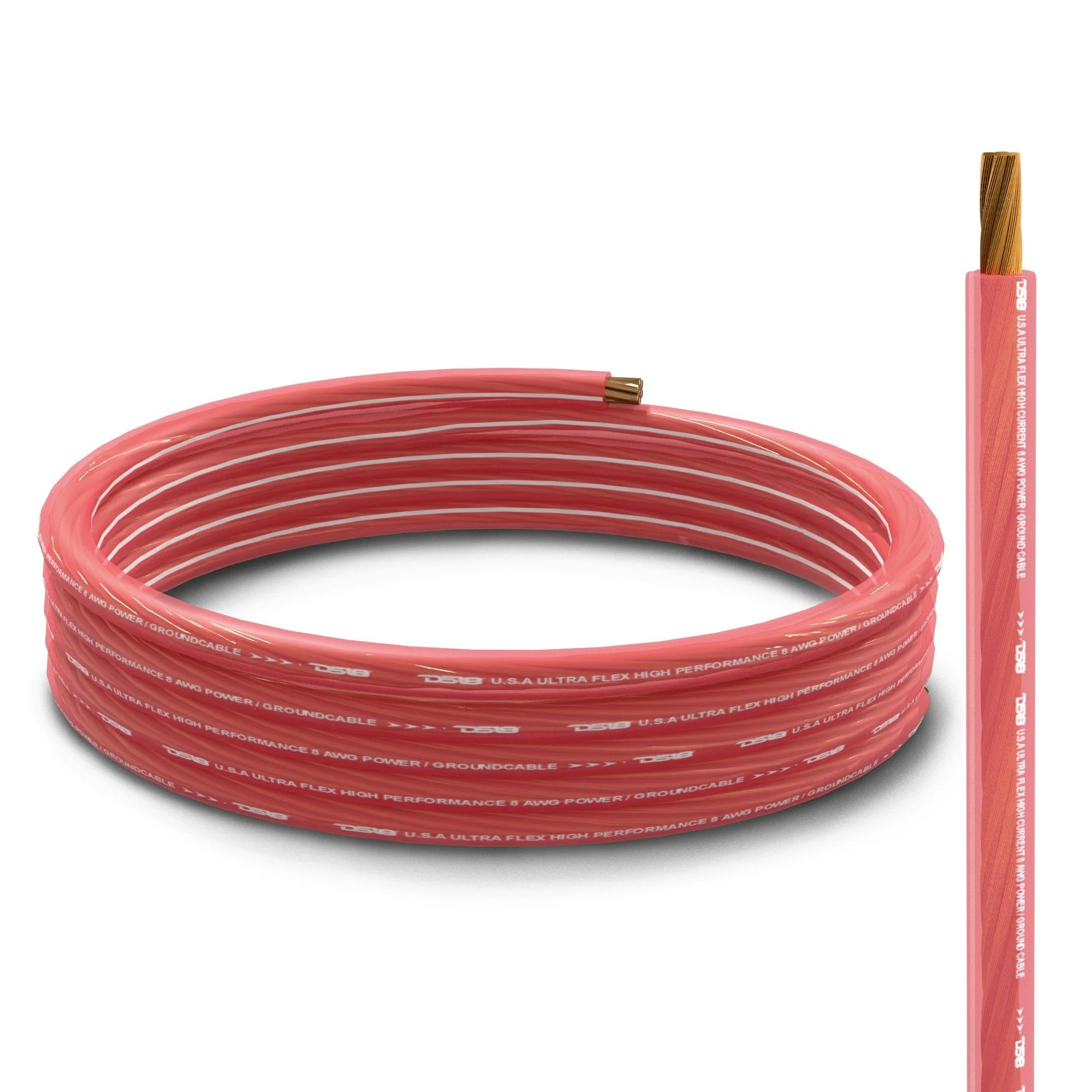 DS18 PW-OFC8GA-5BK/20RD 8-GA Ultra Flex OFC Ground Power Cable 5 Ft Black and 20 Ft Red Kit - Image 2