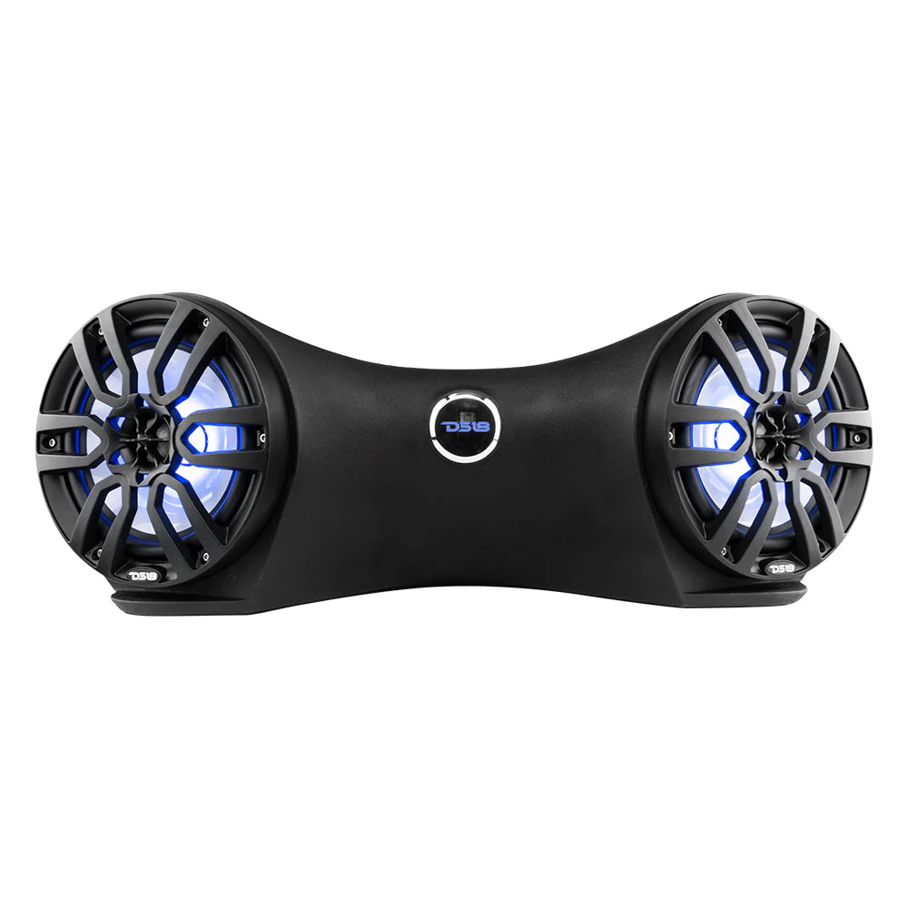 Dual 8" Marine Flat Mount Sound Bar Enclosure with LED RGB Lights 250 Watts Rms (NXL-8BK Included) - Image 4
