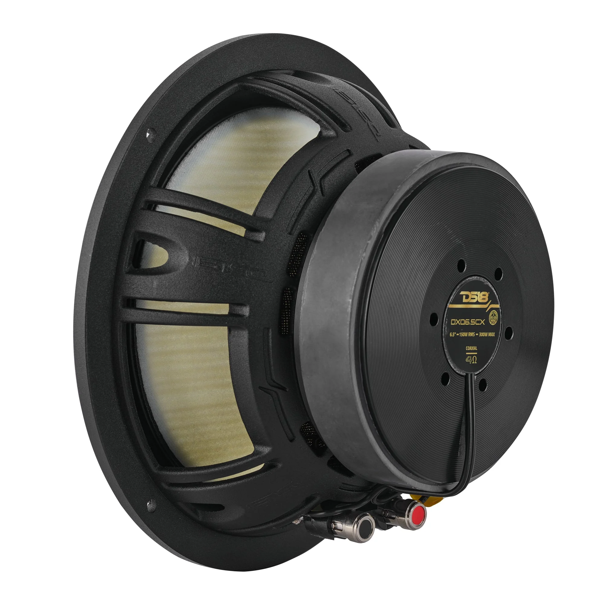 DXQ 6.5" 2-Way Coaxial Speaker with Yellow Straw and Composite Foam Cone | 150W RMS 4-Ohm - Image 5